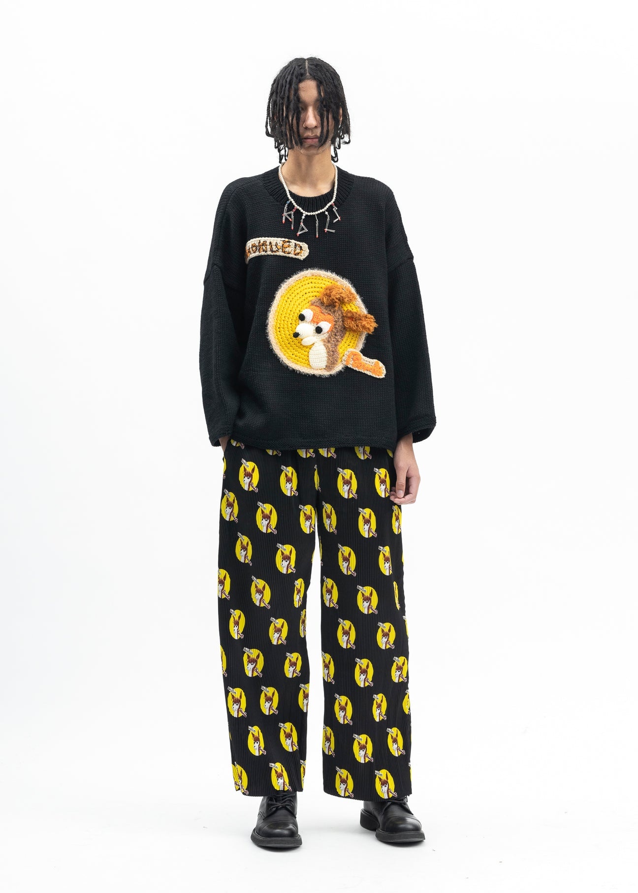 BLACK WHO KILLED BAMBI PLEATED PANTS COLLABORATION WITH JAMIE REID. - 5
