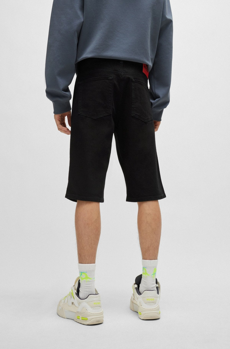 TAPERED-FIT SHORTS IN BLACK SALT-AND-PEPPER DENIM 4