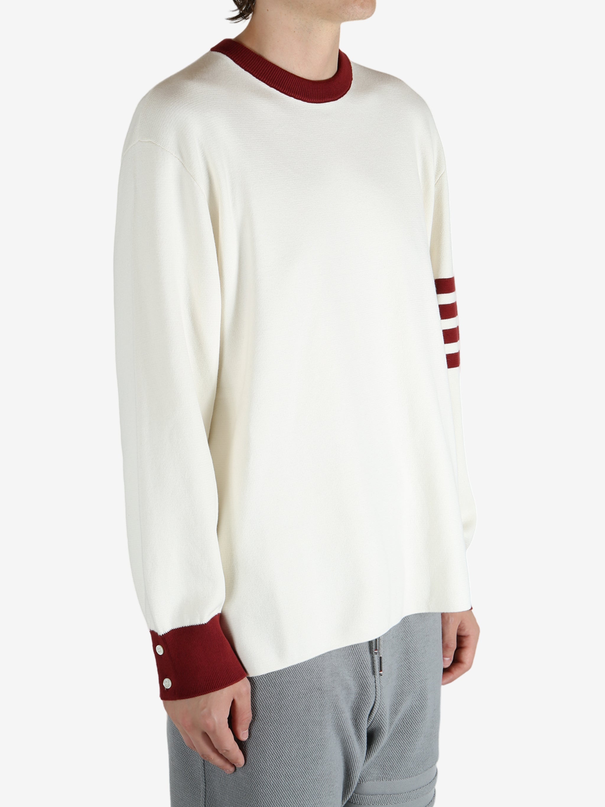 THOM BROWNE - Men Rugby Fit Milani Stitch Crew Neck Pullover - 2