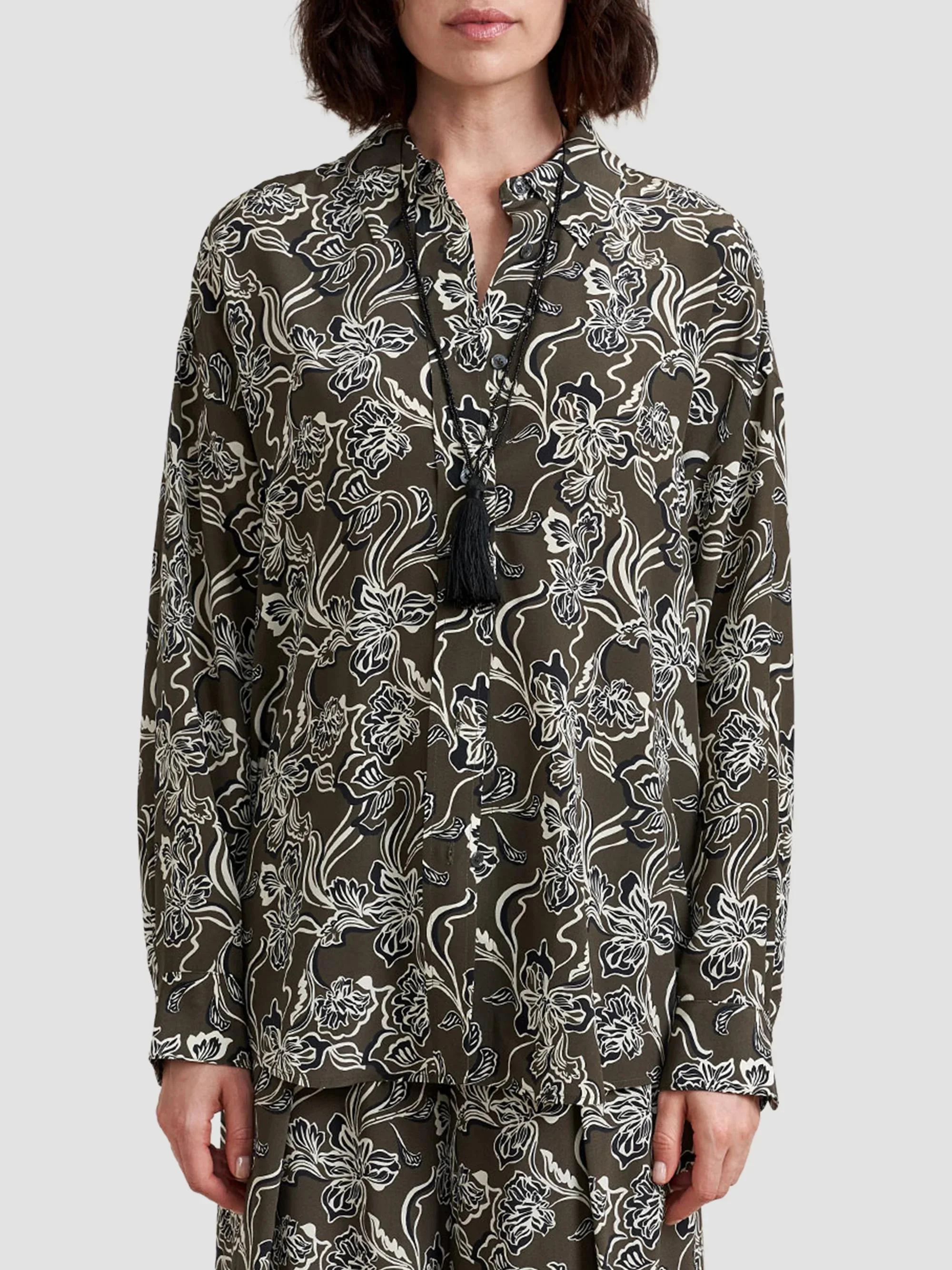 Women's Shelby Shirt - Taupe Floral - 1