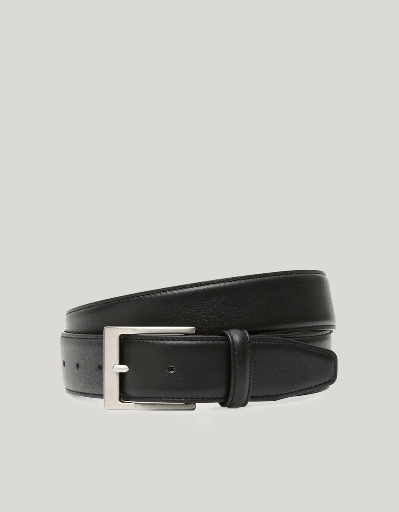 BLACK CALFSKIN LEATHER BELT 1