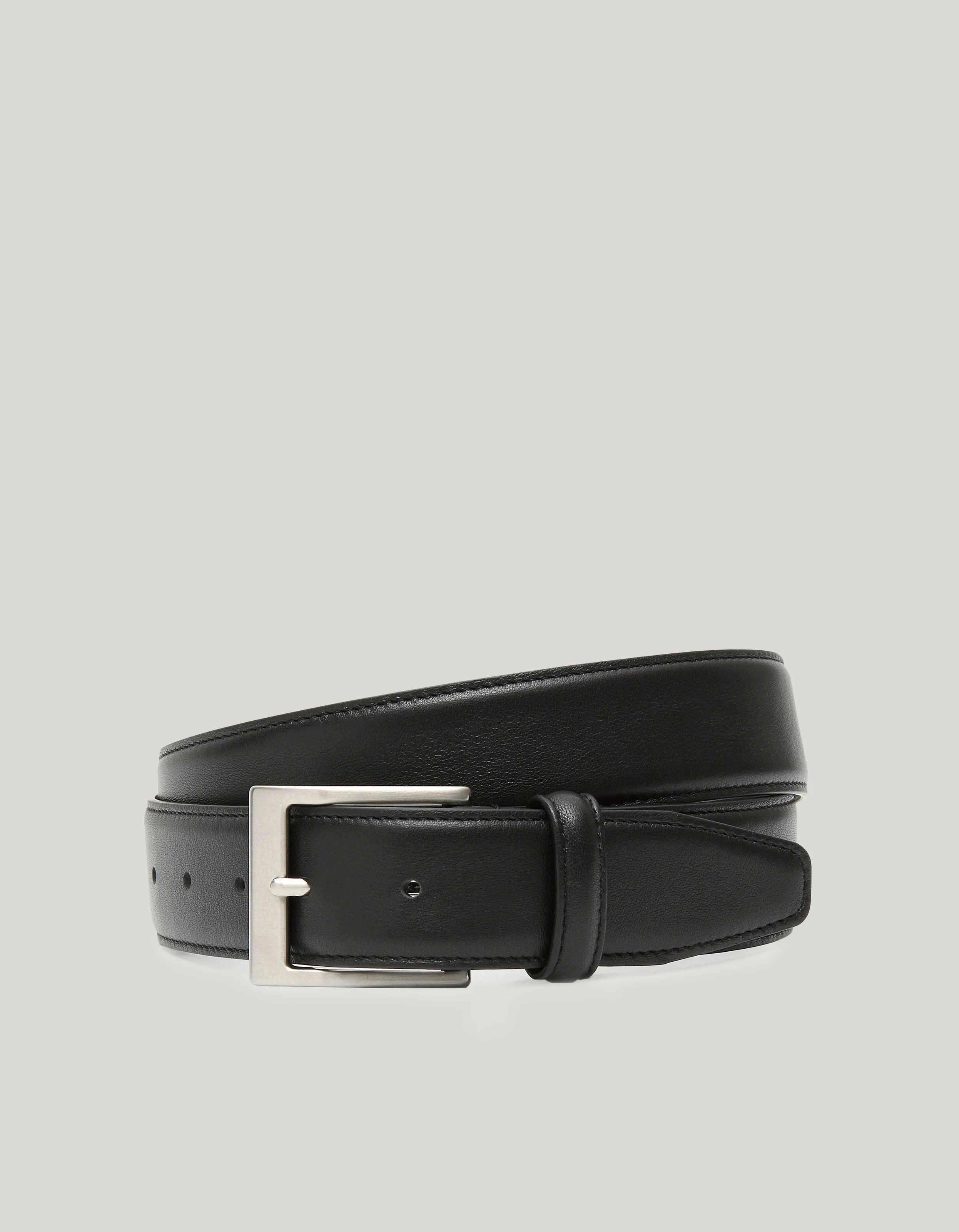 BLACK CALFSKIN LEATHER BELT - 1