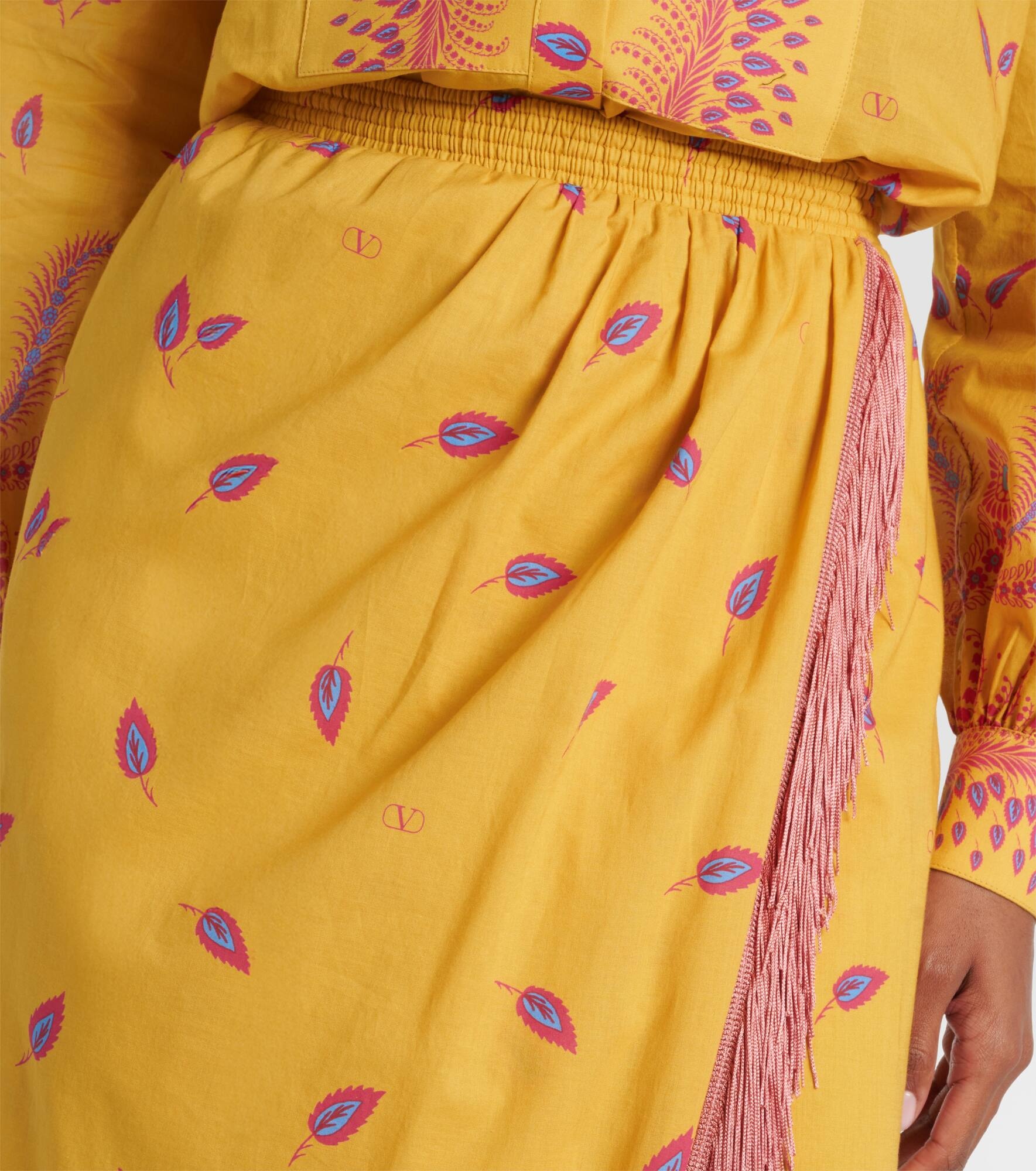 Printed cotton midi skirt - 4