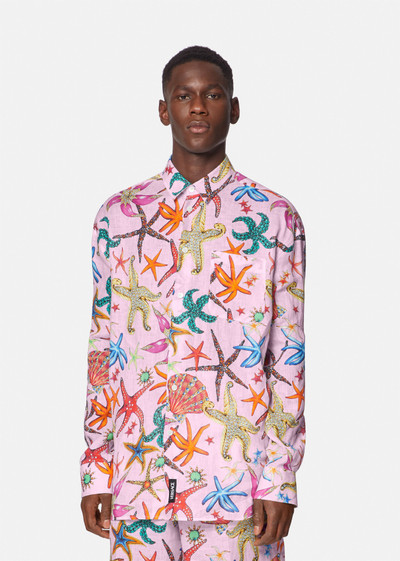 VERSACE Trésor de la Mer Print Linen Shirt outlook