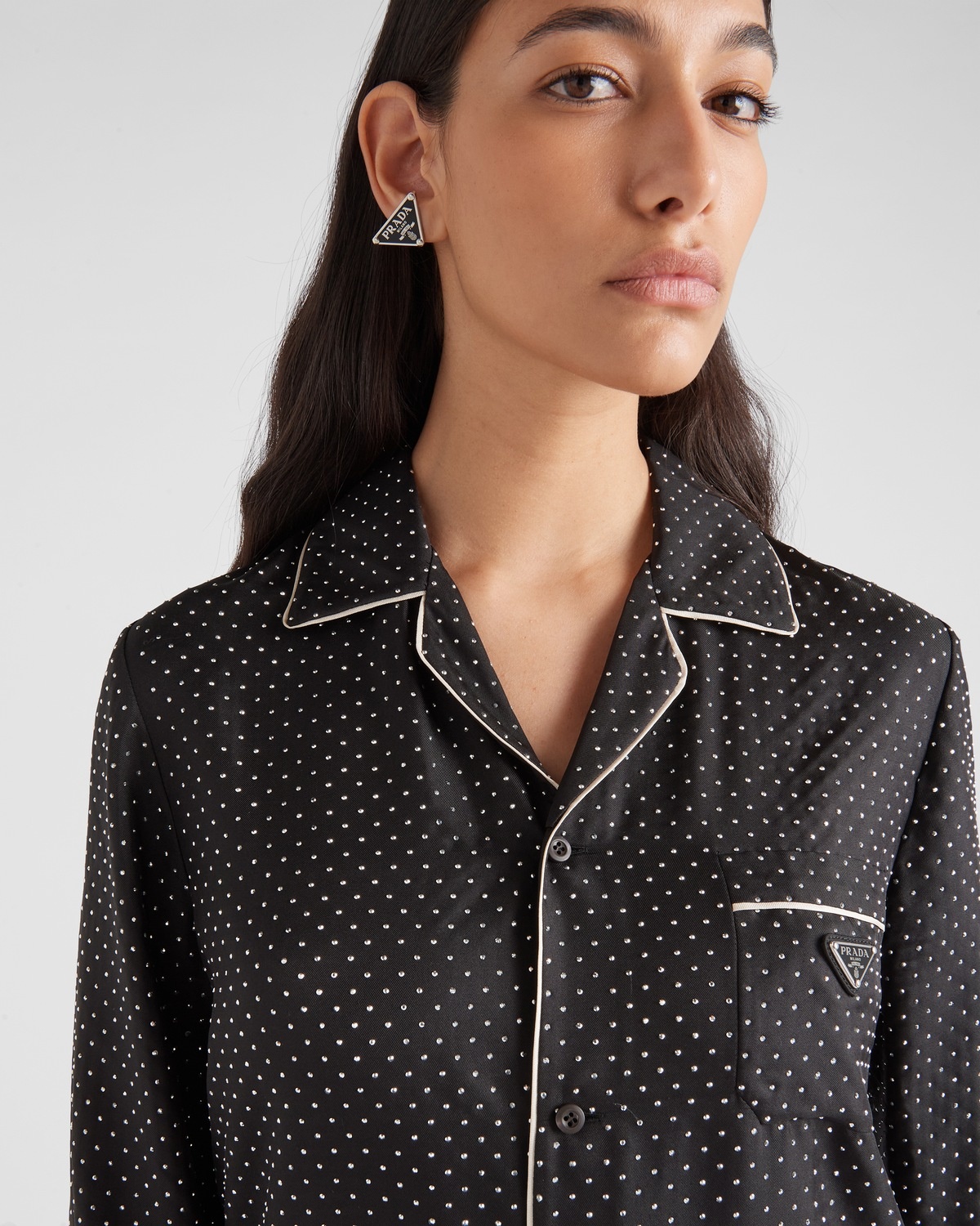 Embroidered twill pajamas - 3