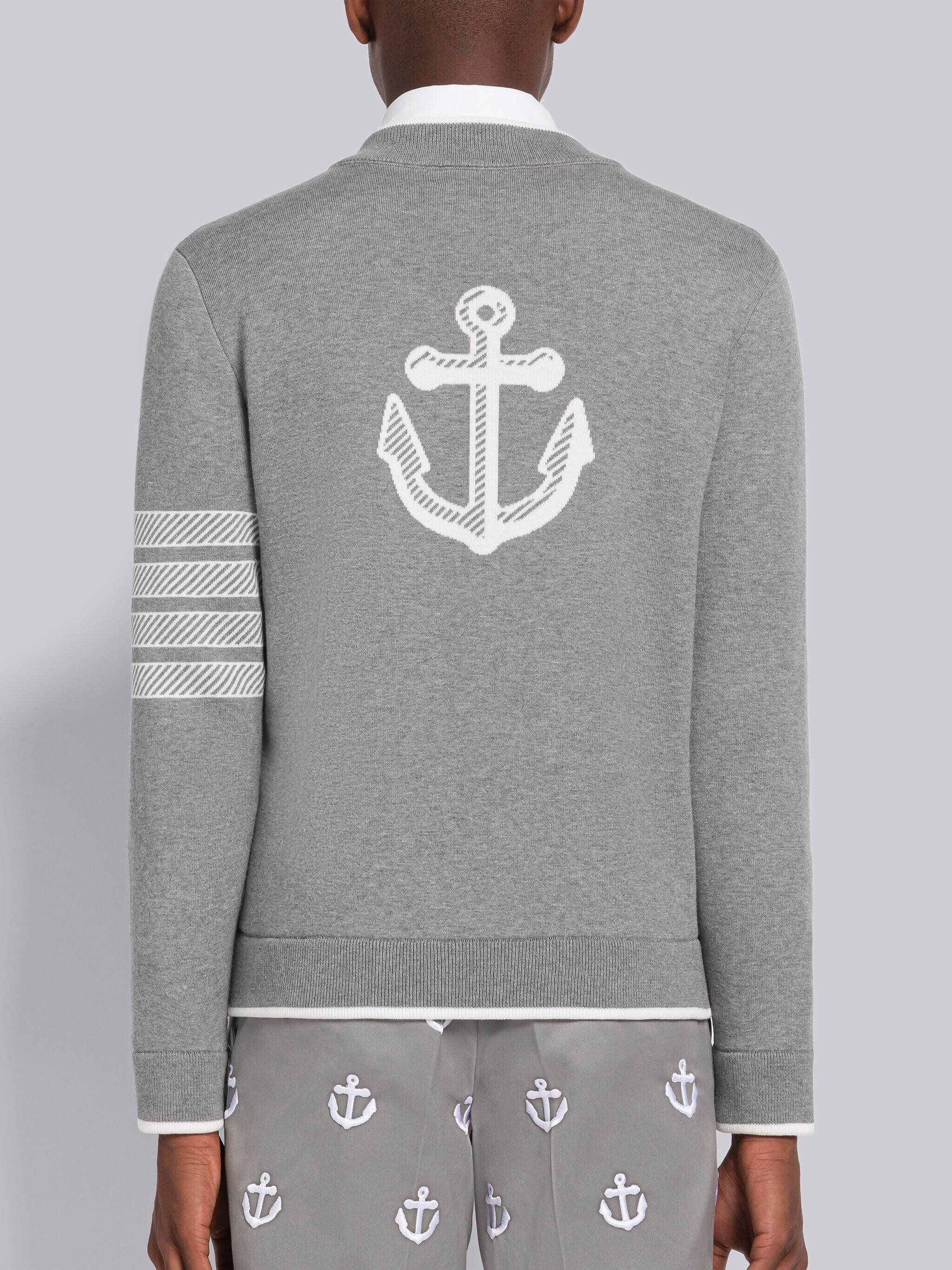 Anchor Jacquard 4-Bar Bomber Jacket - 3