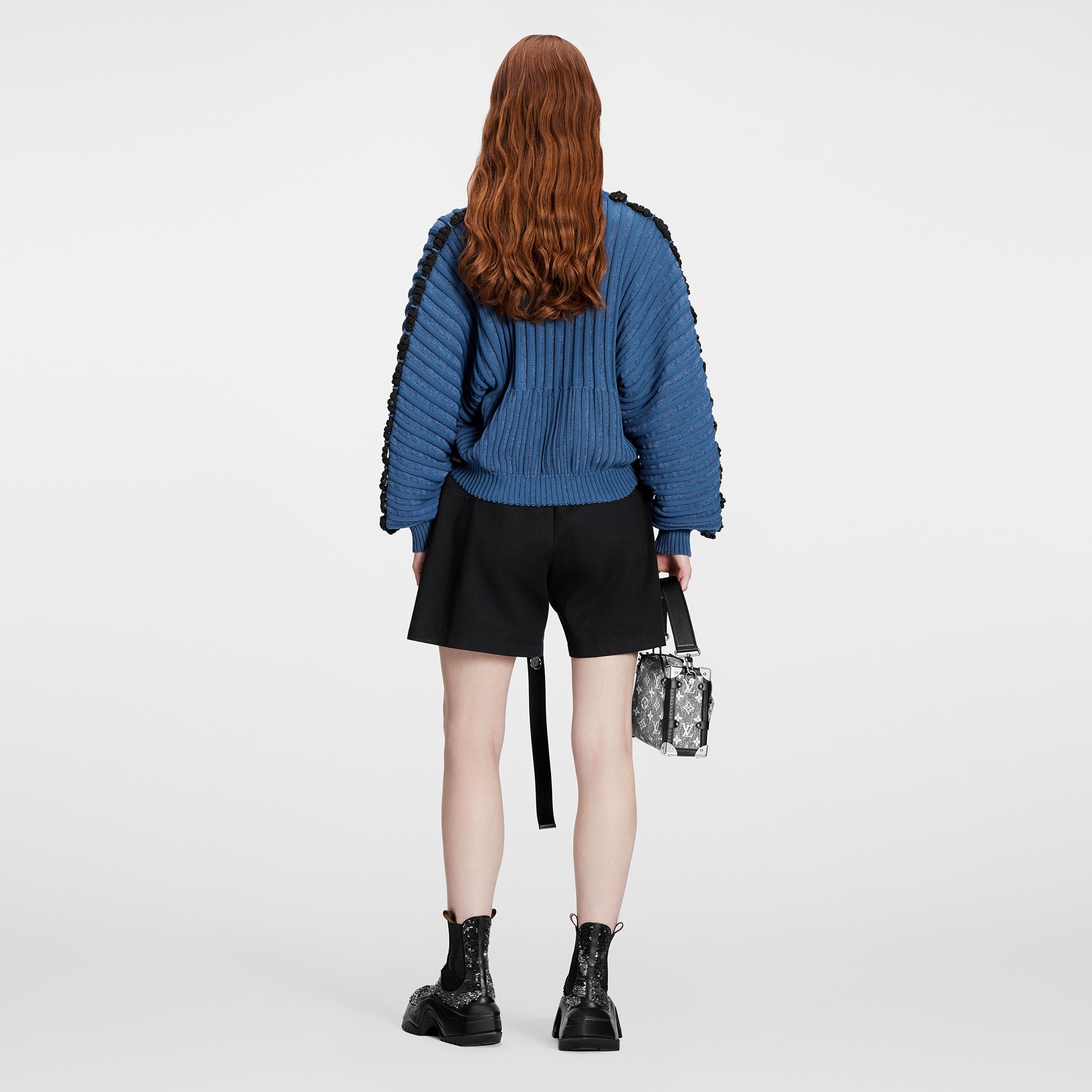 Mixed Knit Oversized Pullover - 3