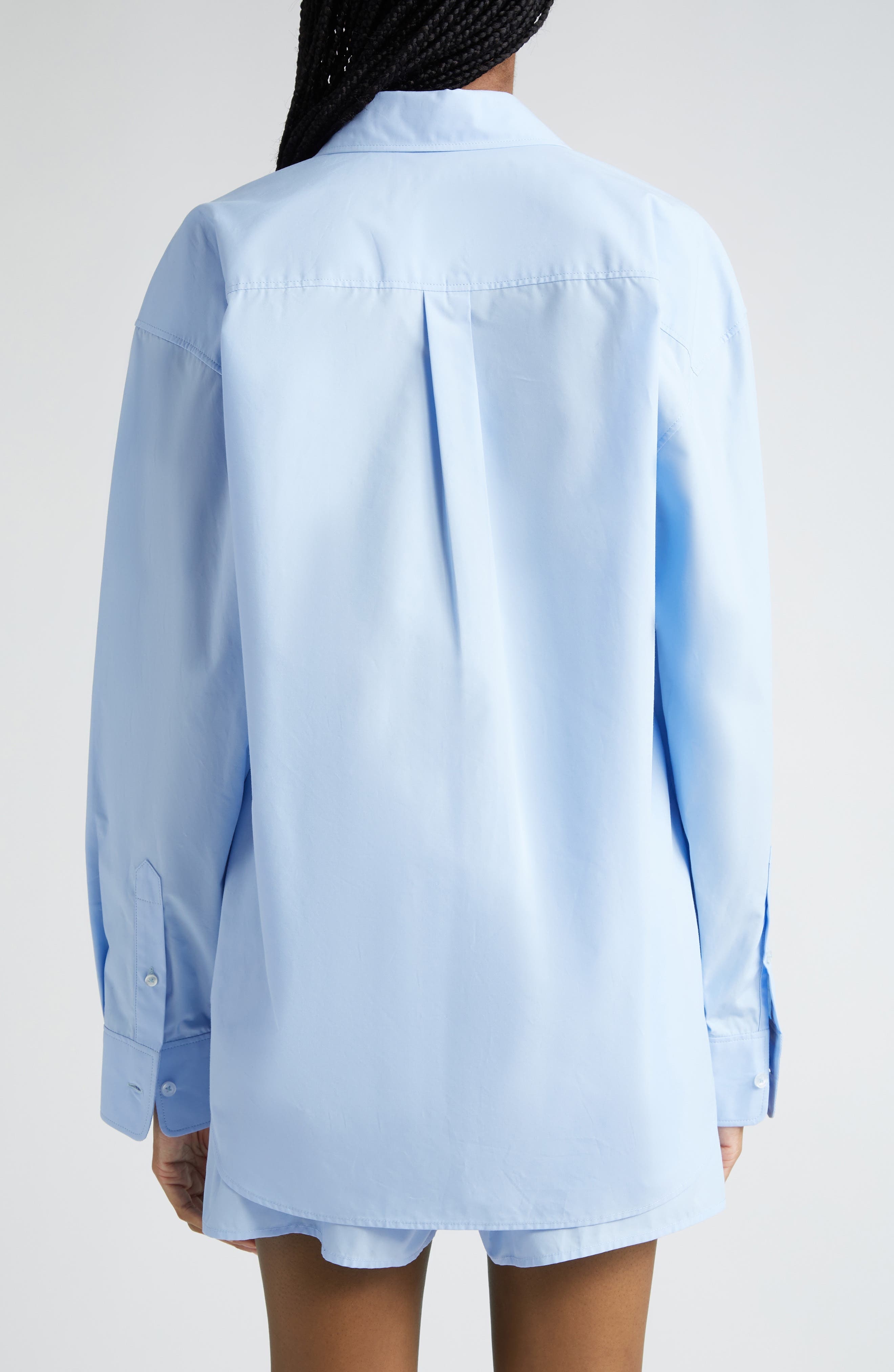 Alexander Wang Oversize Boyfriend Button-Up Shirt in Chambray Blue at Nordstrom - 3