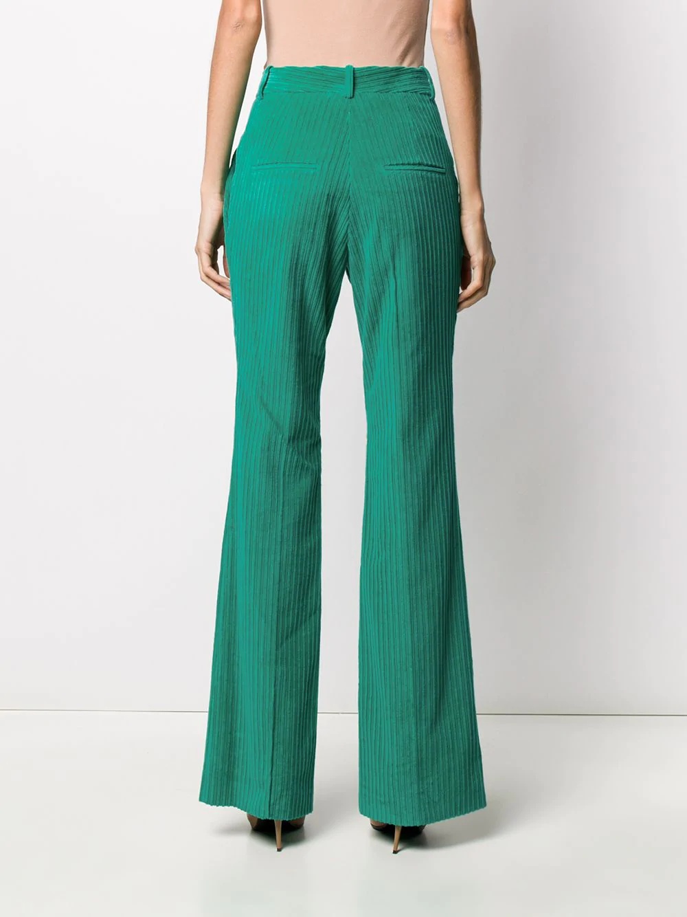 high-rise flared cudouroy trousers - 4