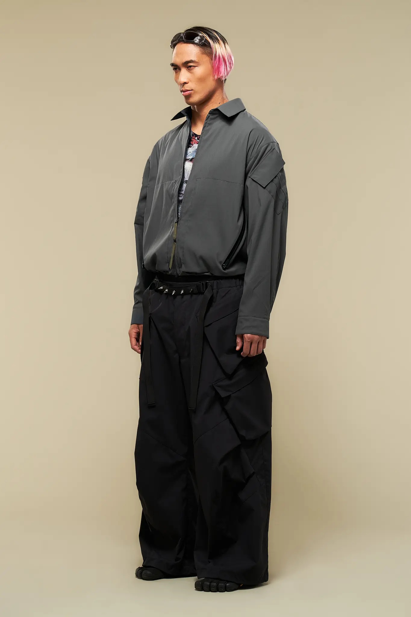 LA12-M Nylon Stretch Shirt Jacket Gray - 15