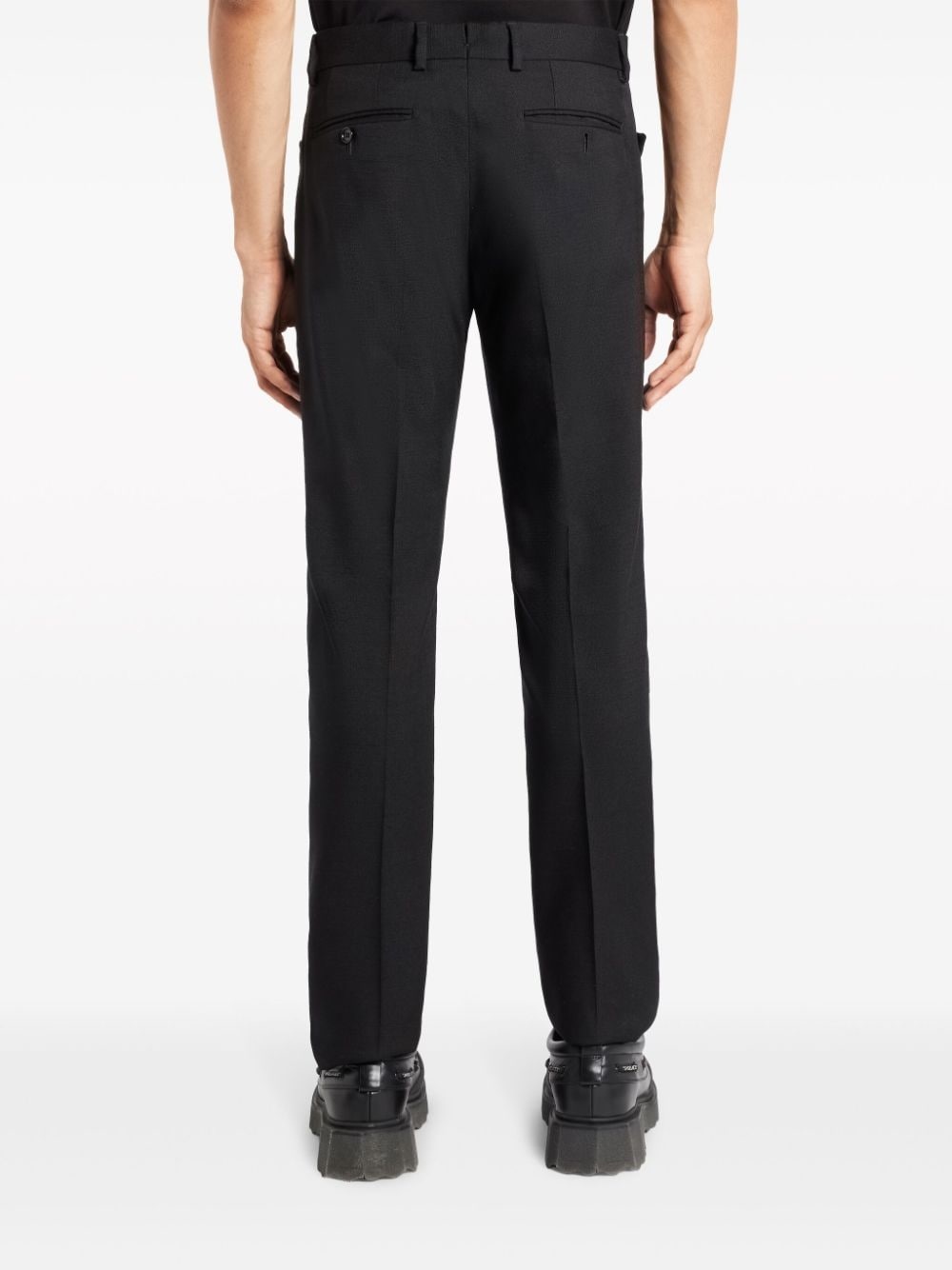 slim-fit silk tailored trousers - 4