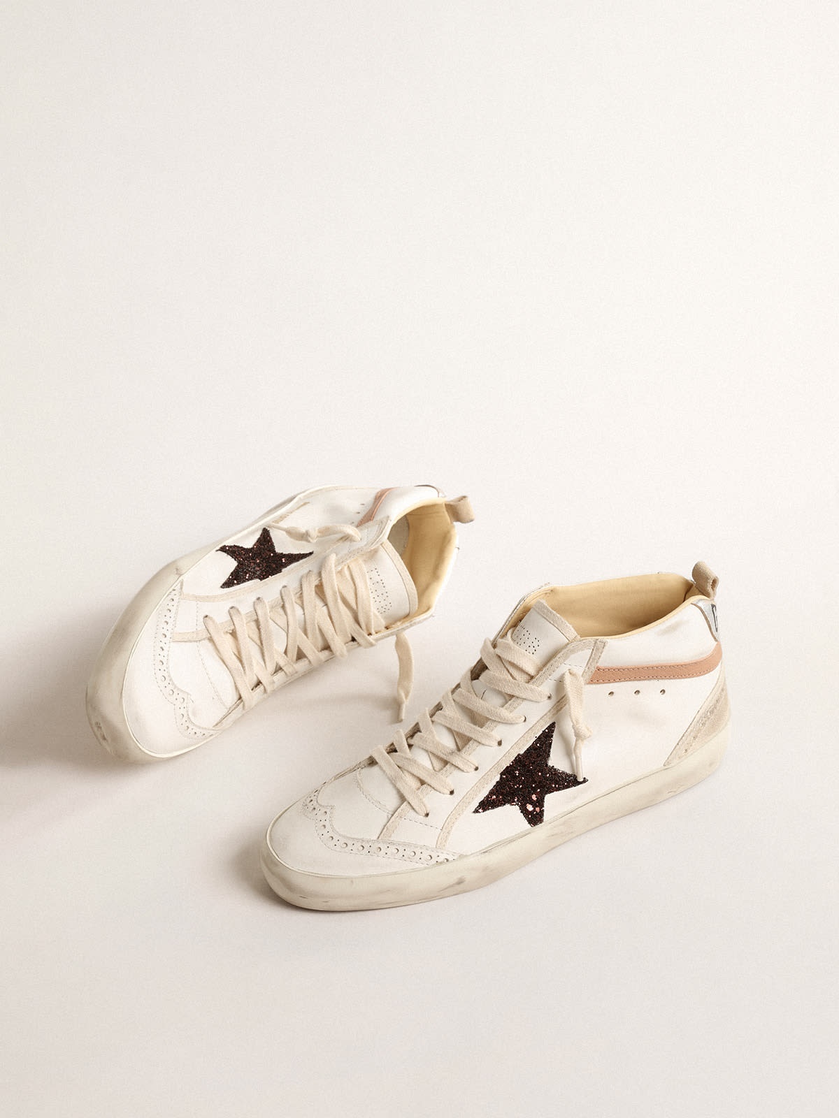 Mid Star LTD in nappa with glitter star and nude leather flash - 2