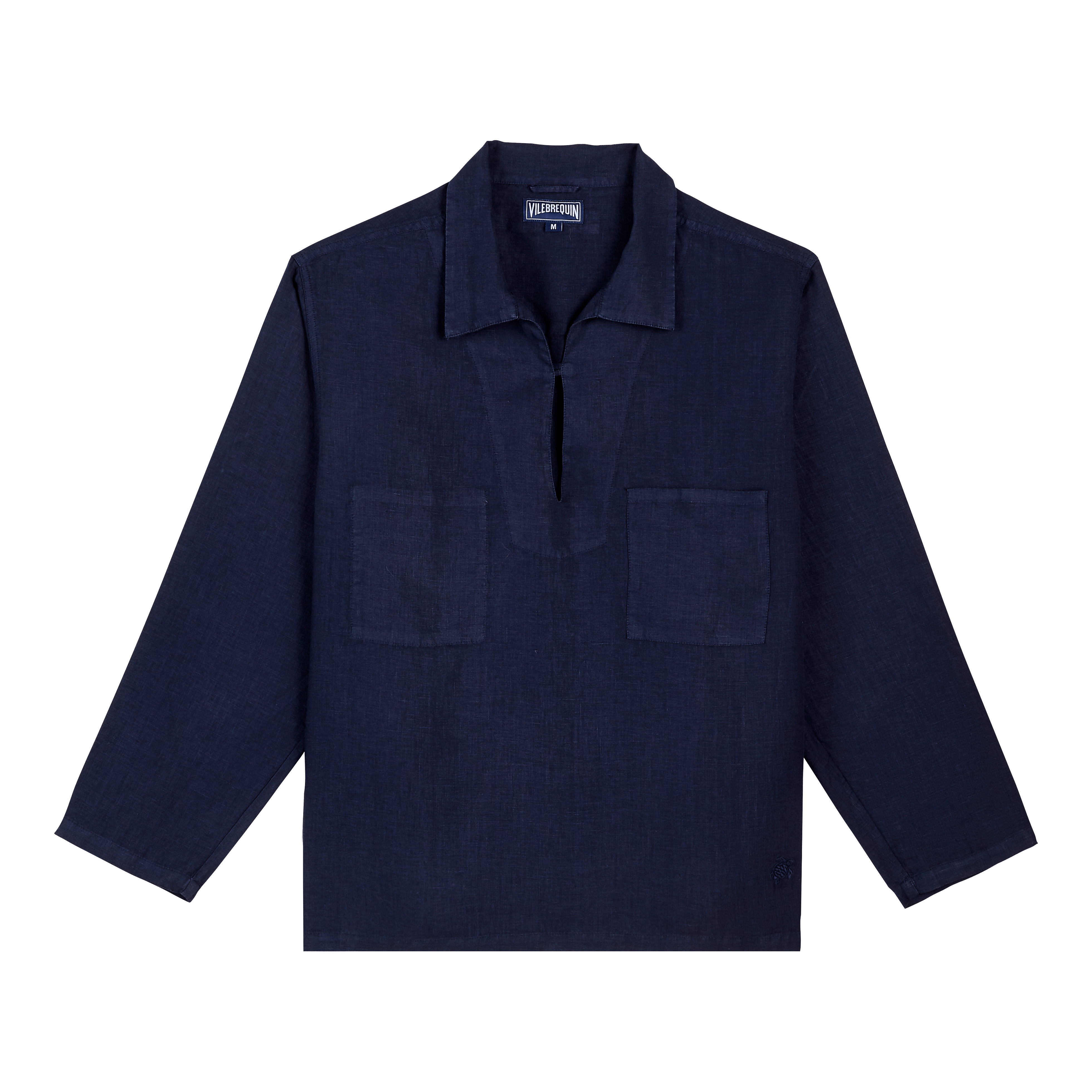 Men Linen Vareuse Shirt Solid - 1