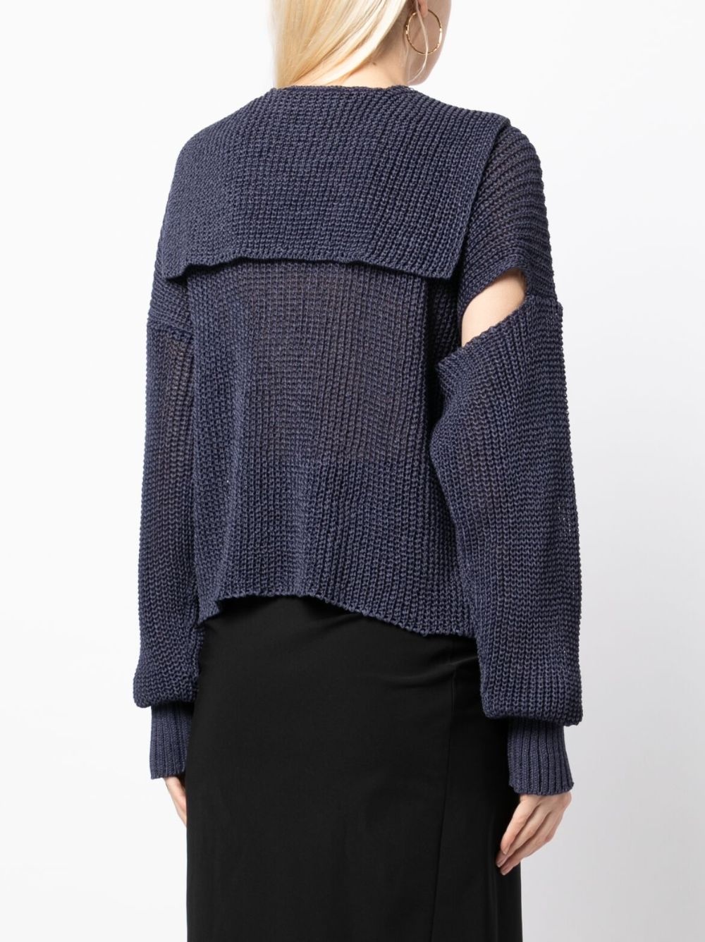 slit-detail cotton cardigan - 4