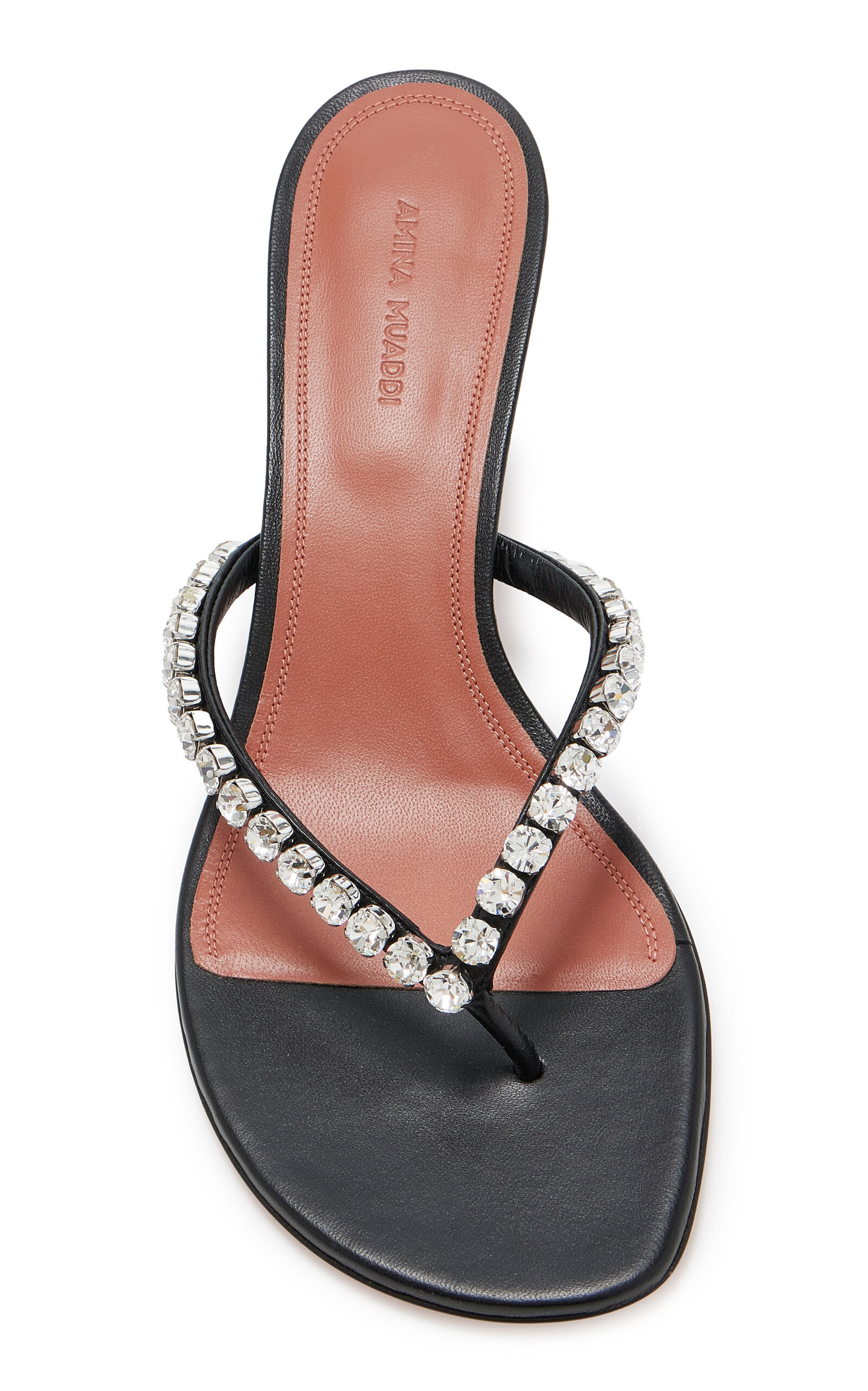 Gigi Crystal Leather Sandals black - 3