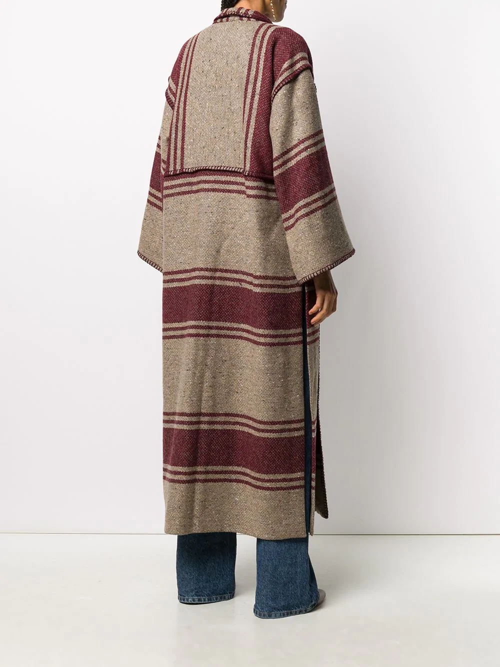 long striped wool coat - 4