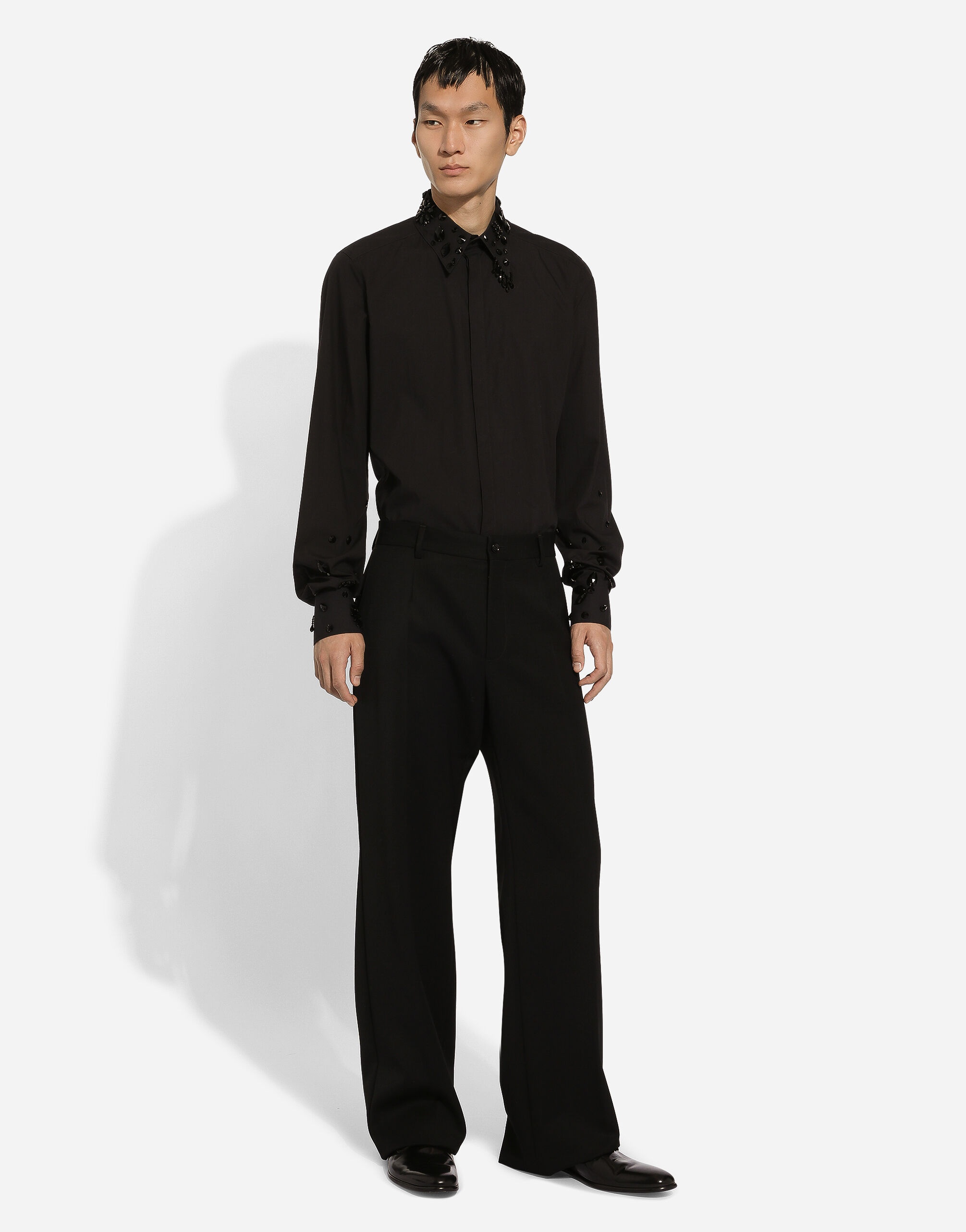 Martini-fit shirt with rhinestone embroidery - 2