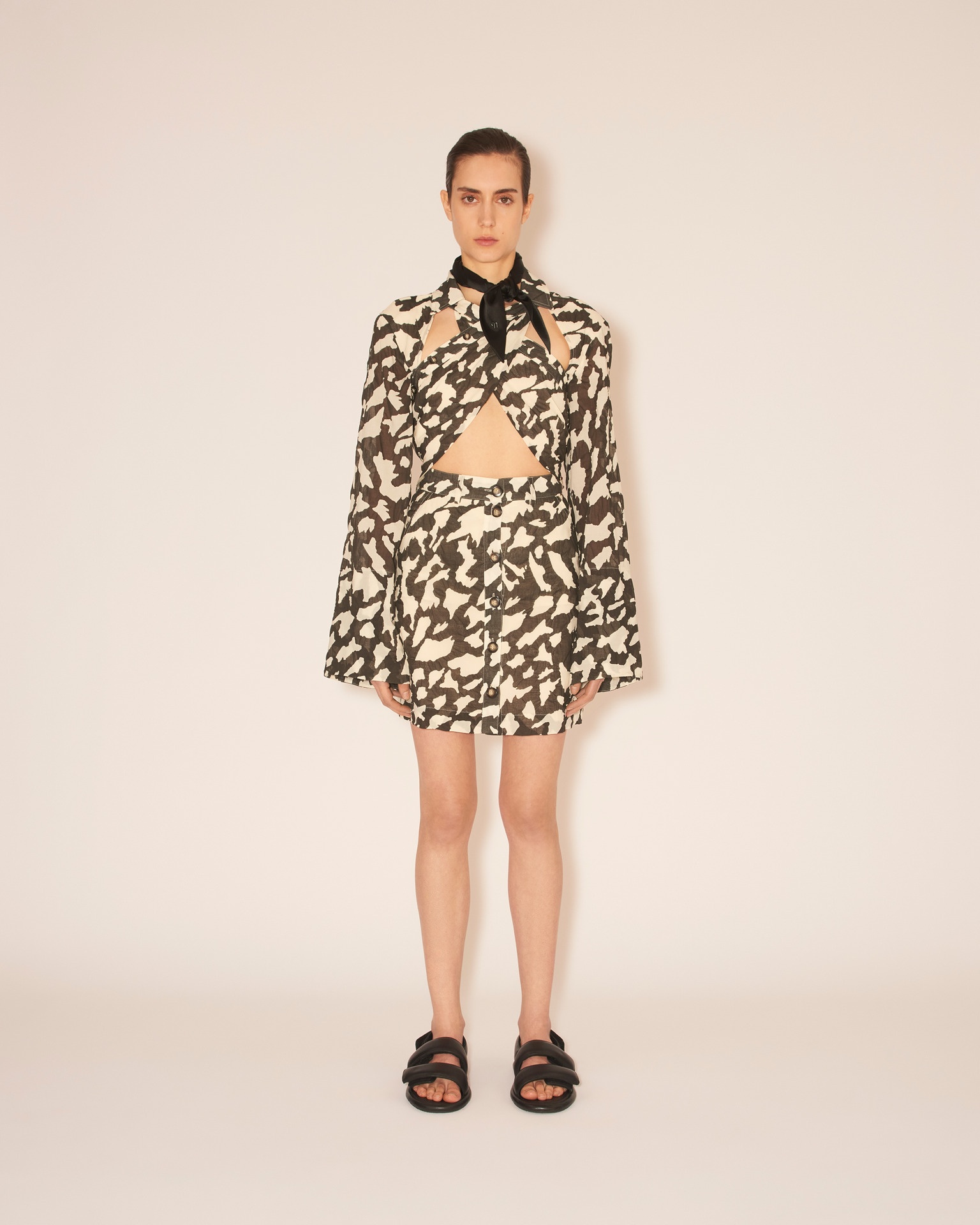 LYCKA - Button down a-line mini skirt - Animal print - 3