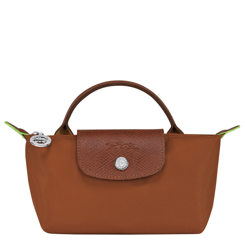 Le Pliage Green Pouch with handle Cognac - Recycled canvas 1