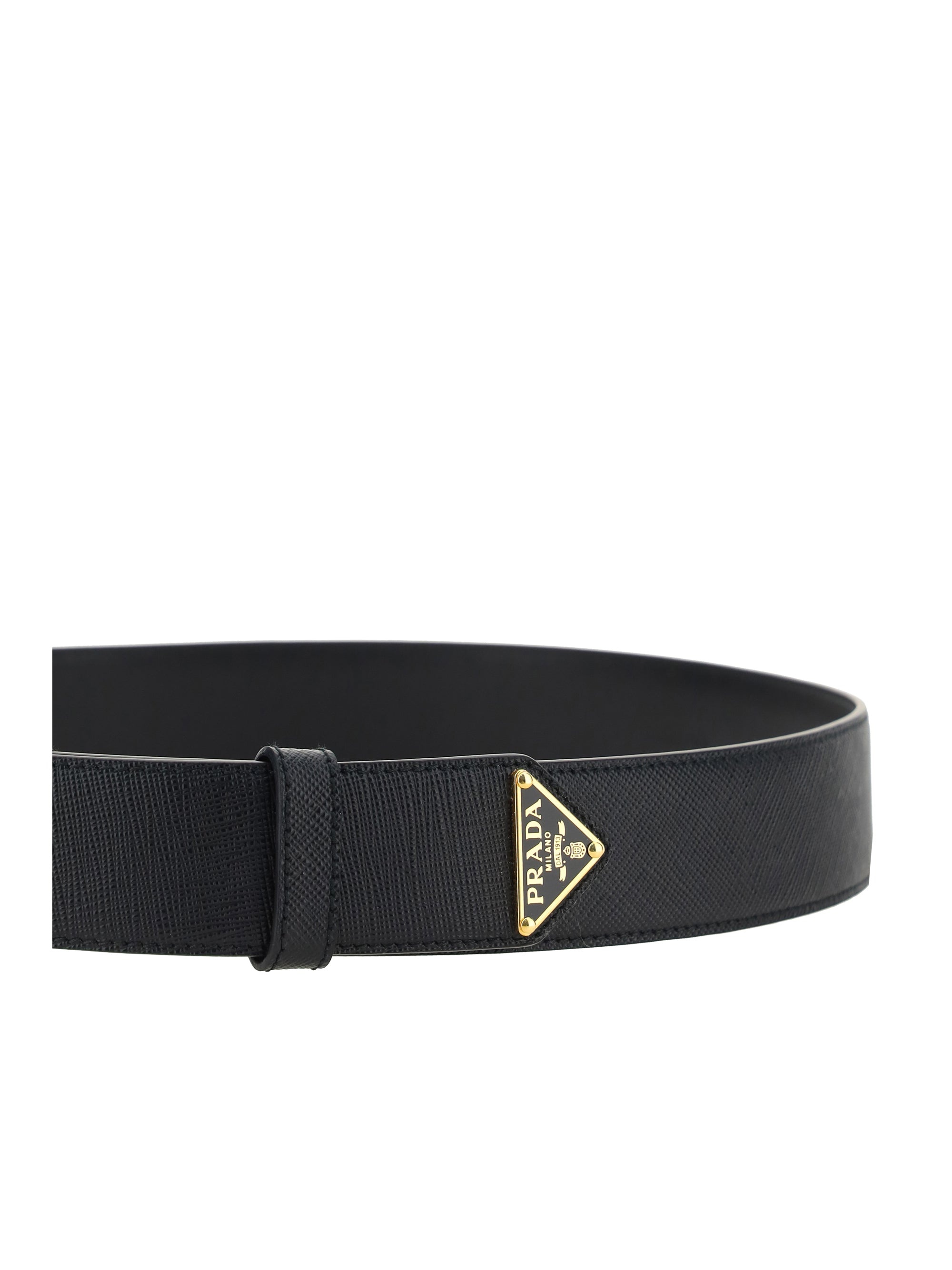 ベルト PRADA Woman Belt Black 1CC545053 F0002 Black Saffiano leather belt – Daniello.com