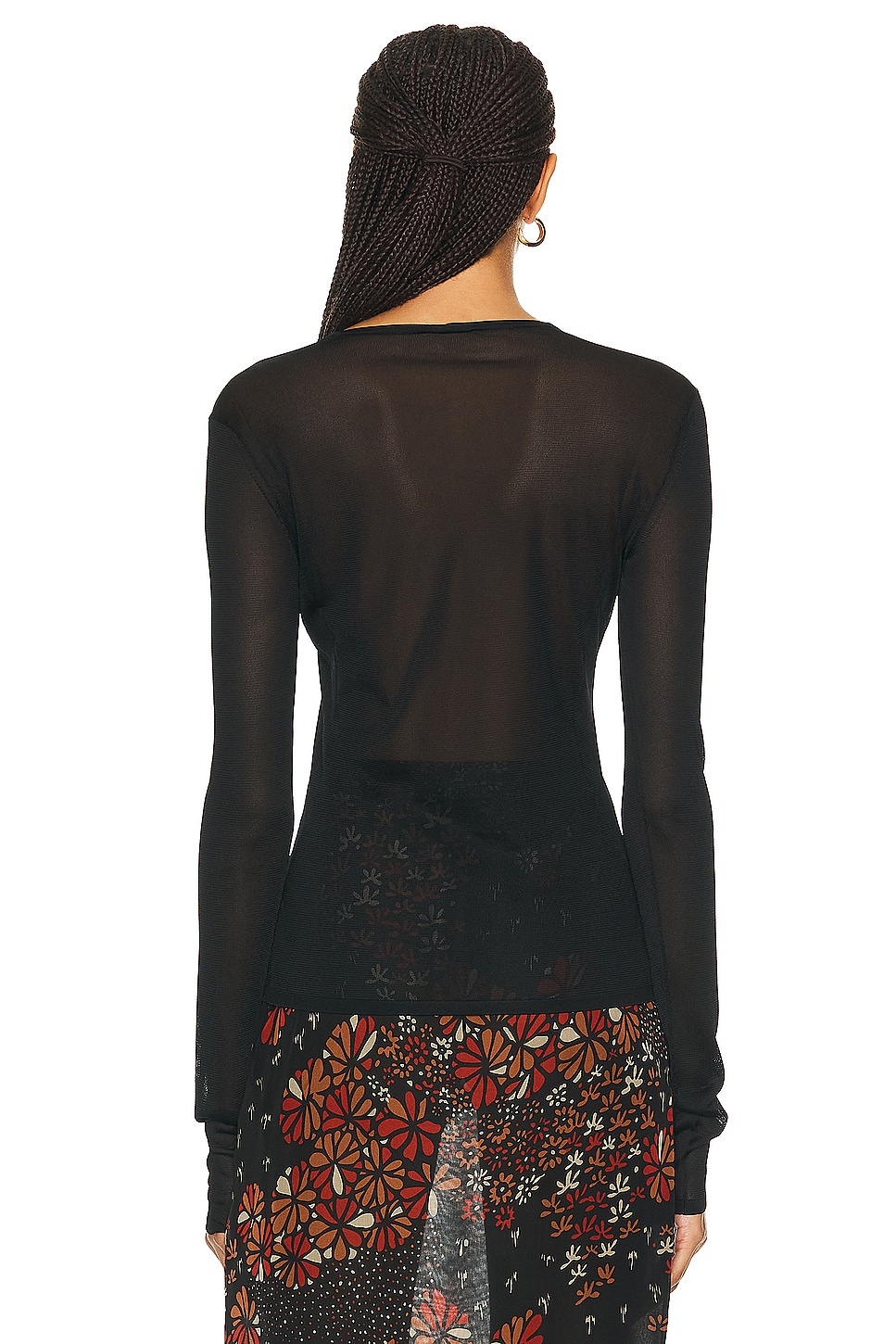 Plunge Neck Sheer Top - 3