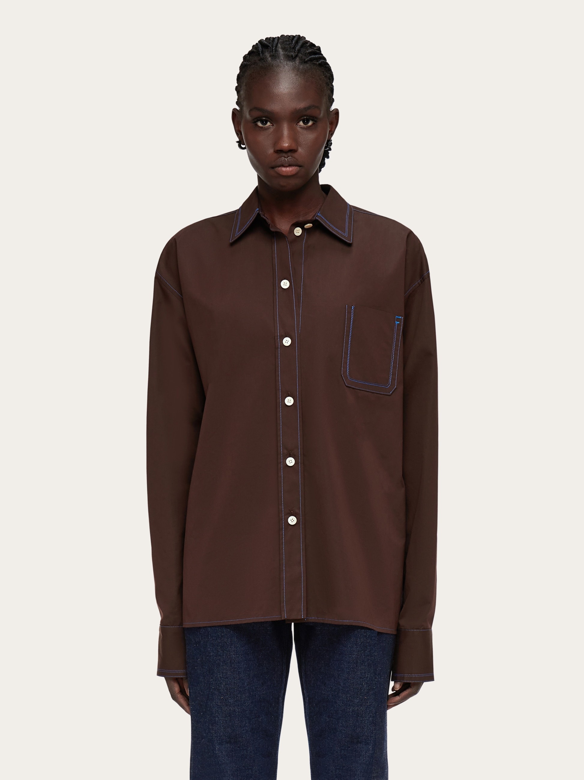 Shirt with contrasting seams - 2