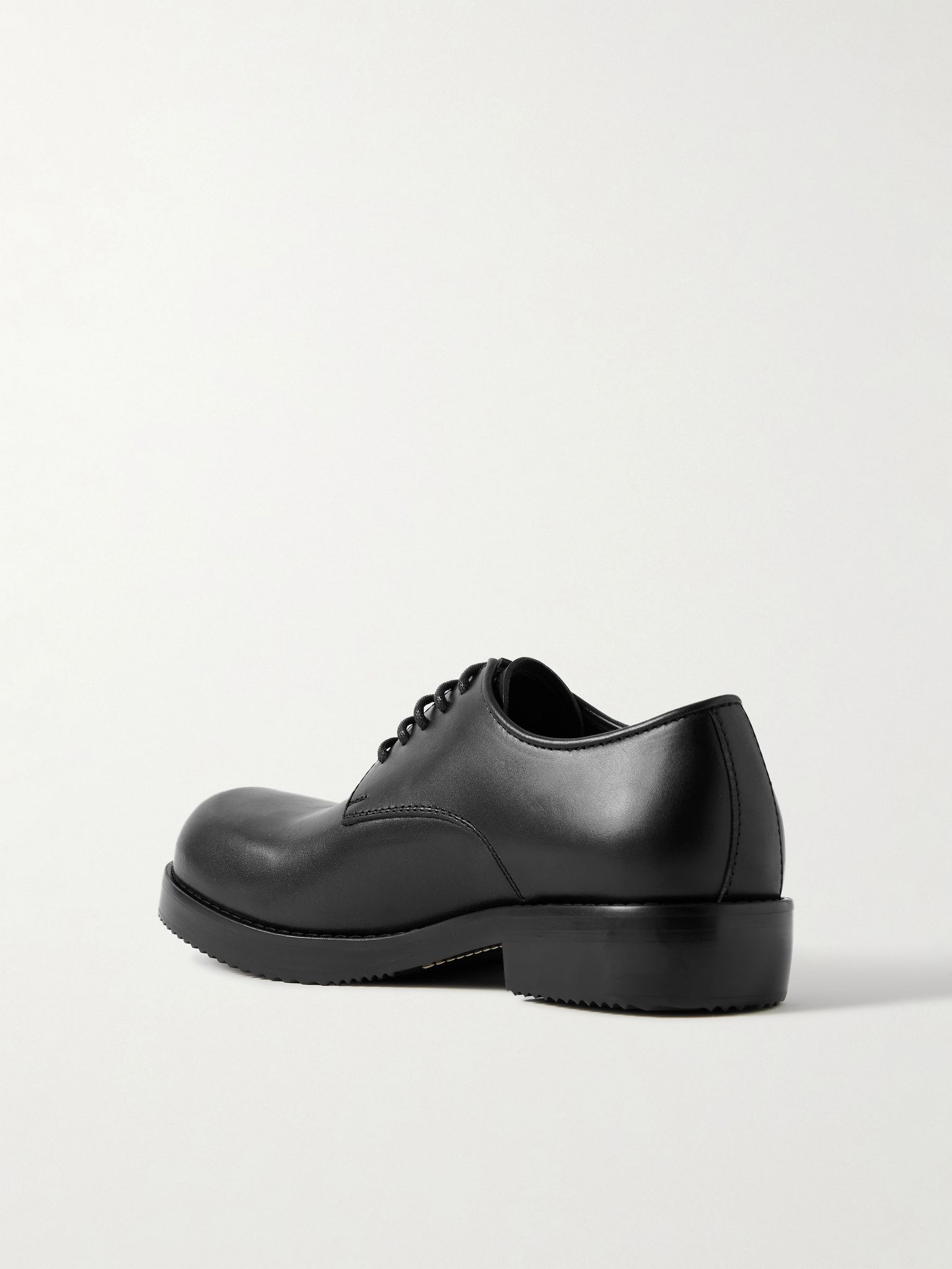 Leather Derby Shoes Black - 4