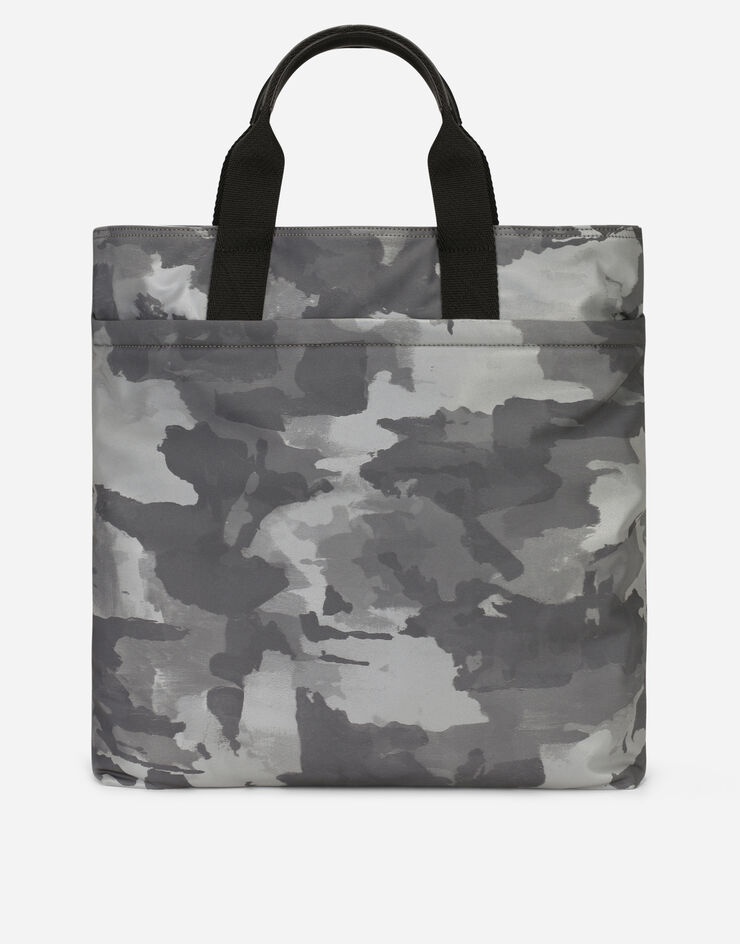 Camouflage-print nylon shopper with branded tag - 4