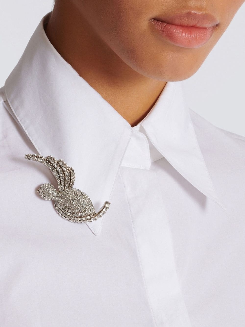 Swallow rhinestone-embellished brooch - 3