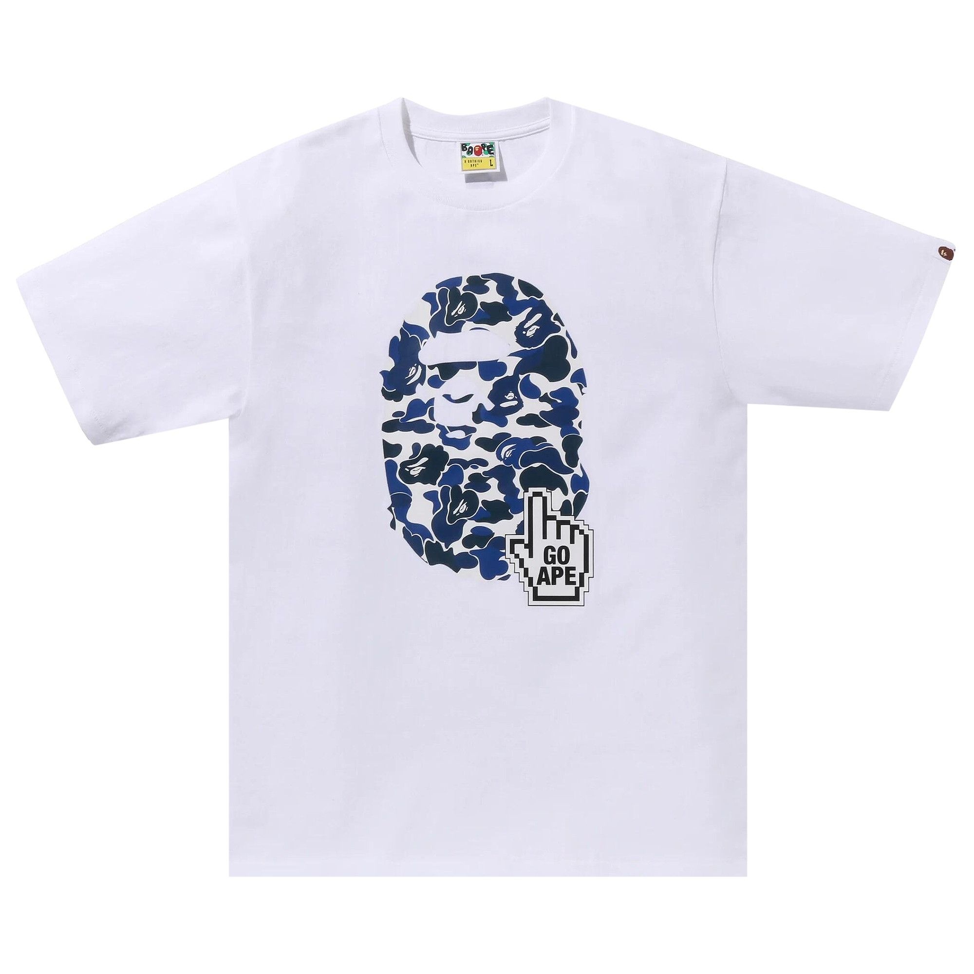 BAPE Camo Go Ape Pointer Big Ape Head Tee 'White' - 1