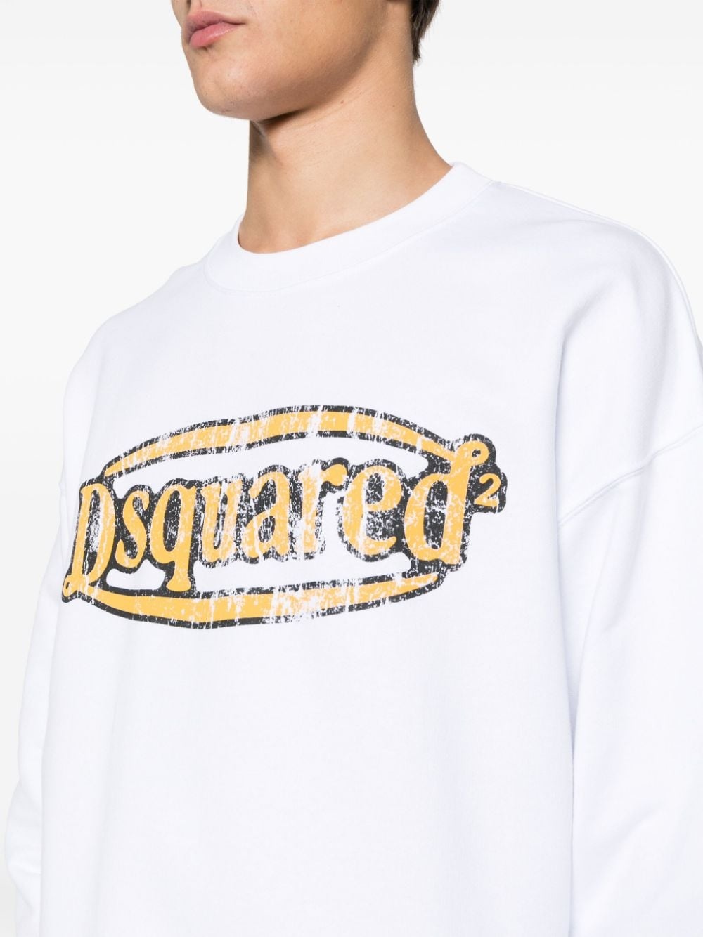 logo-print cotton sweatshirt - 5