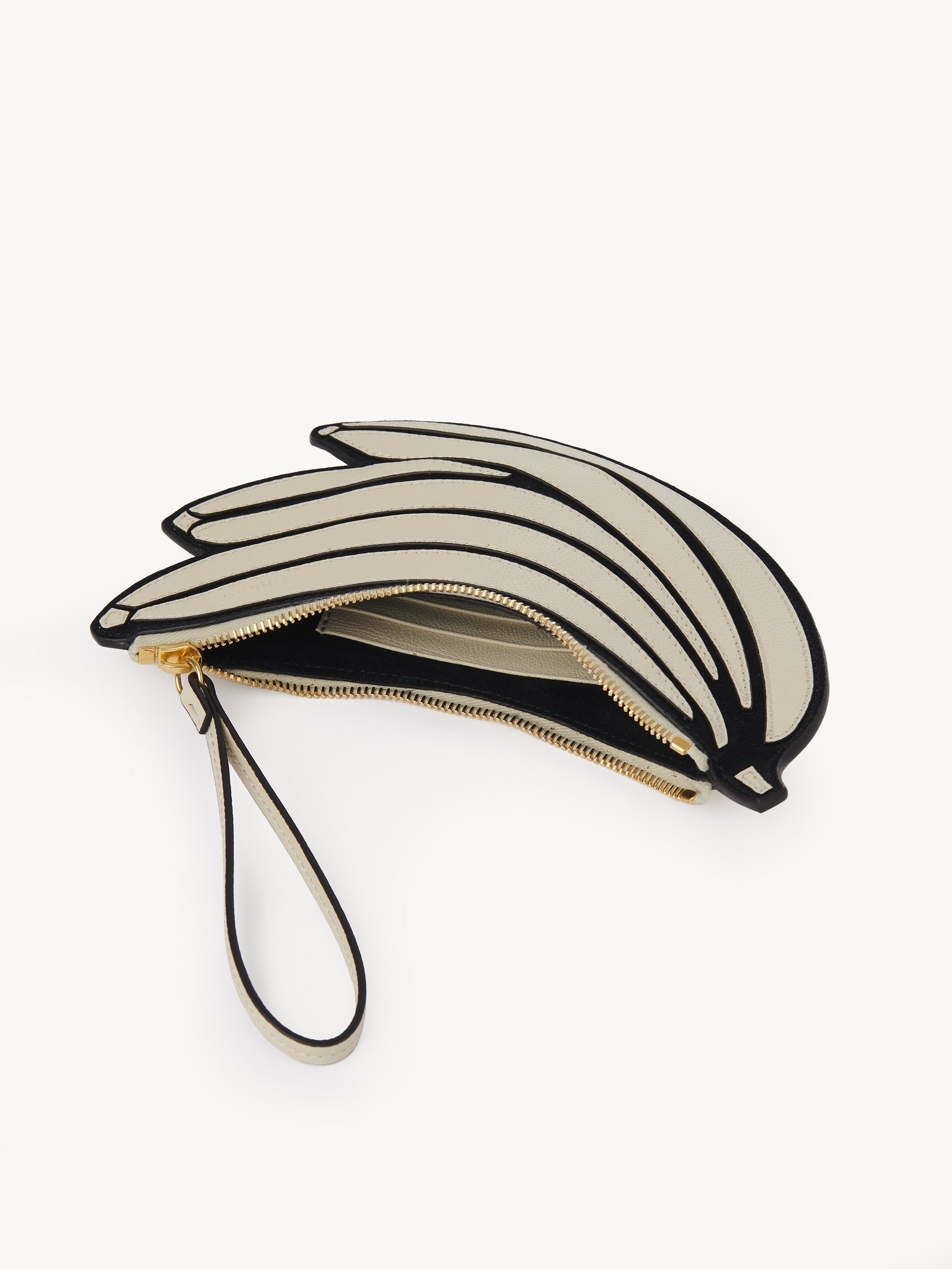 BANANA FLAT POUCH IN GRAINED LEATHER - 2