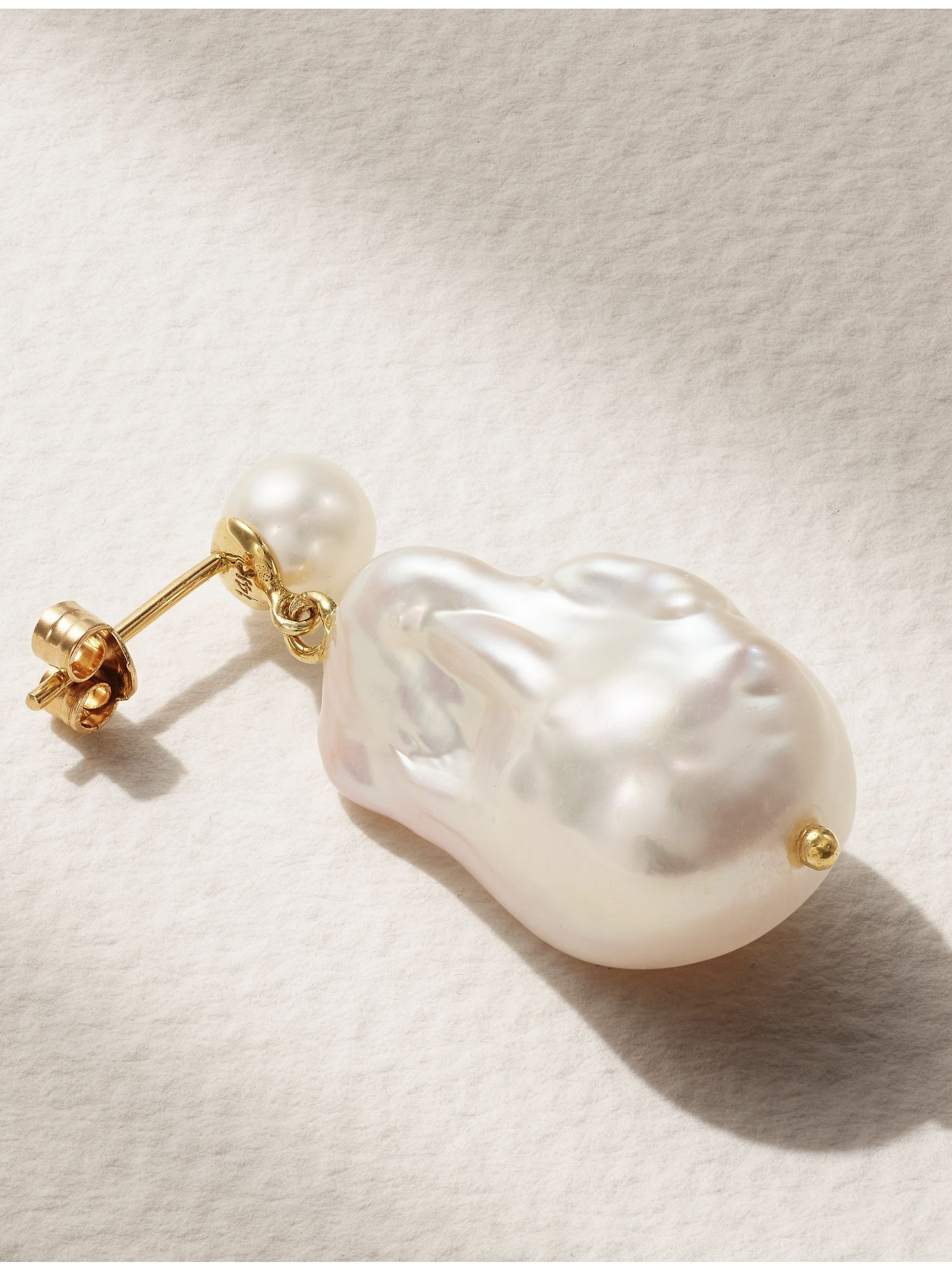 Duality 14-karat gold pearl earrings Gold - 3