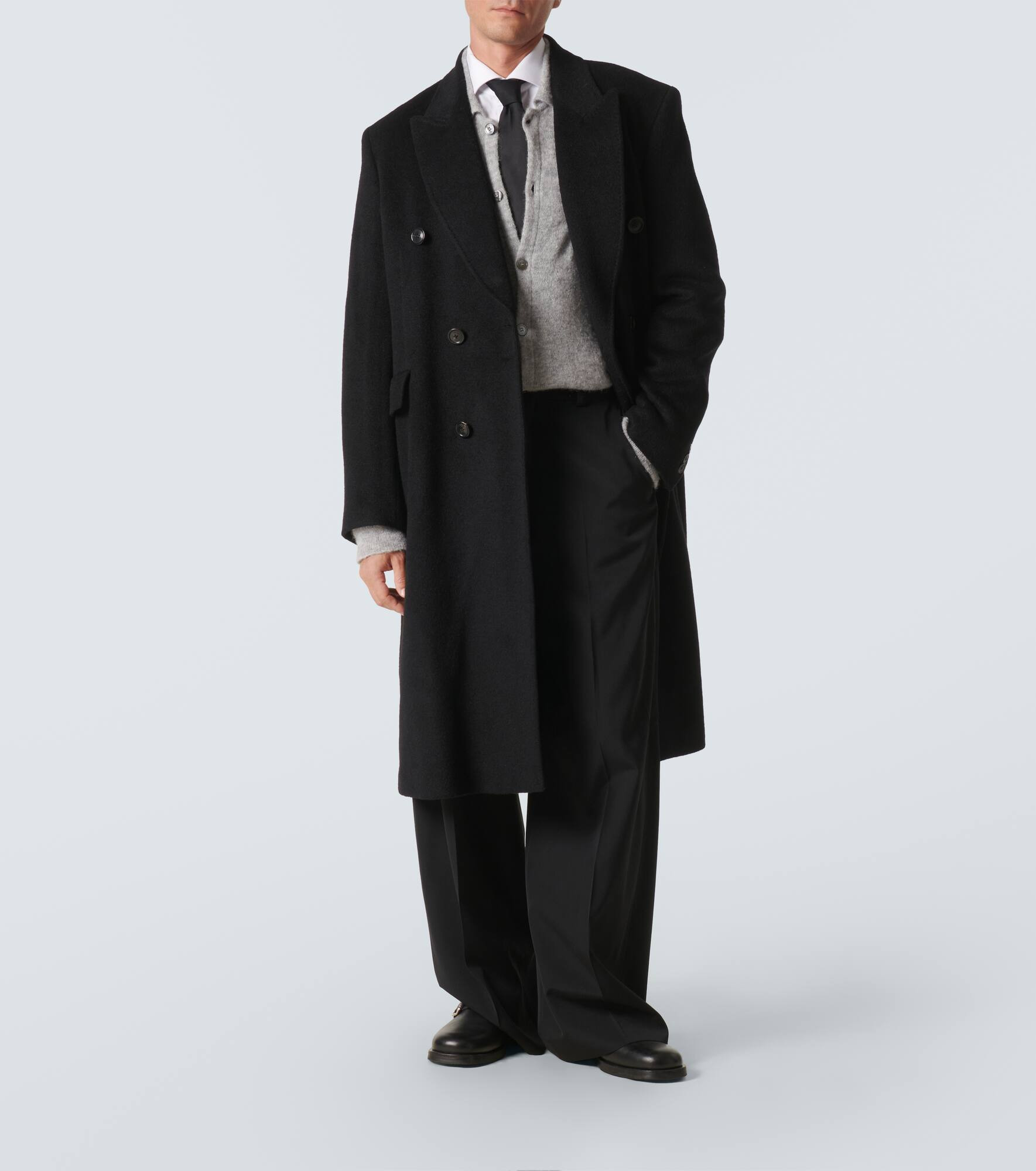 Whale double-breasted mohair-blend coat - 2