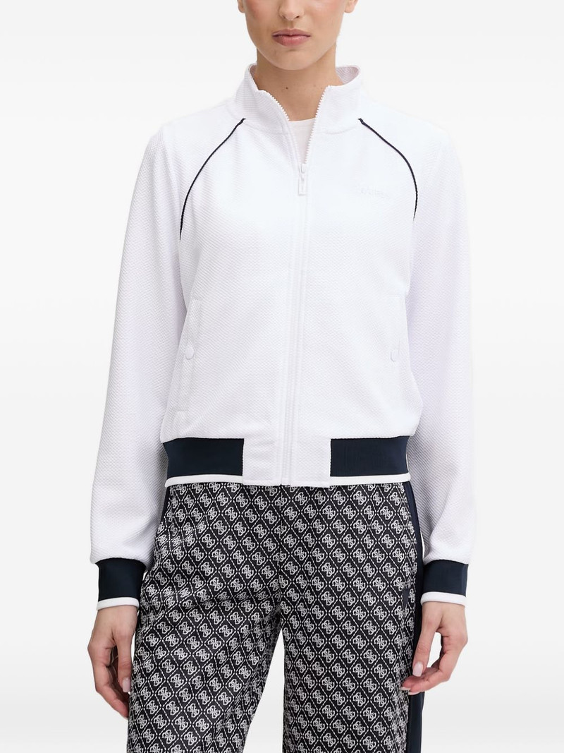textured-finish full-zip sweatshirt 1