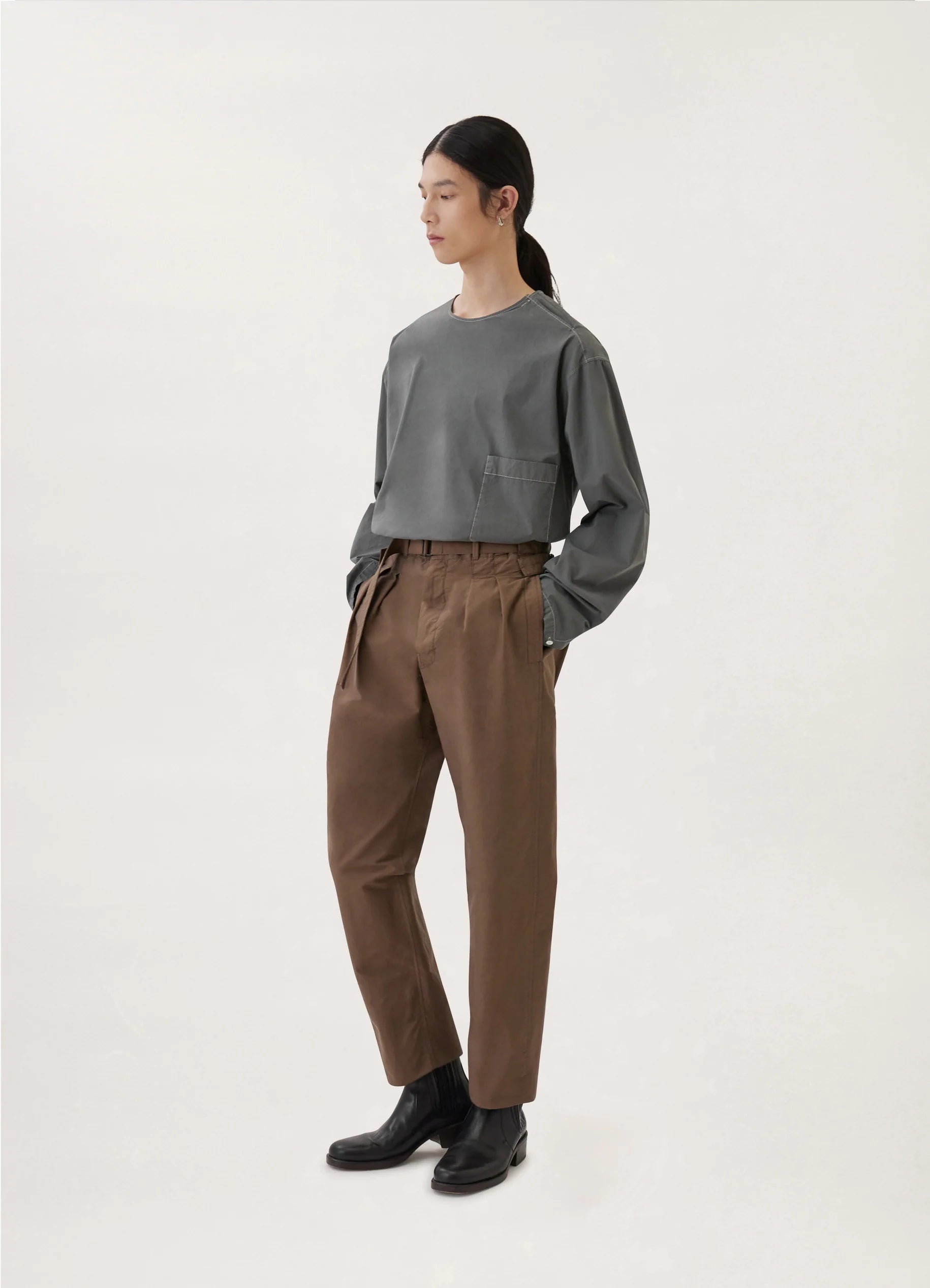 LONG SLEEVES WOVEN T-SHIRT
COMPACT POPLIN - 5