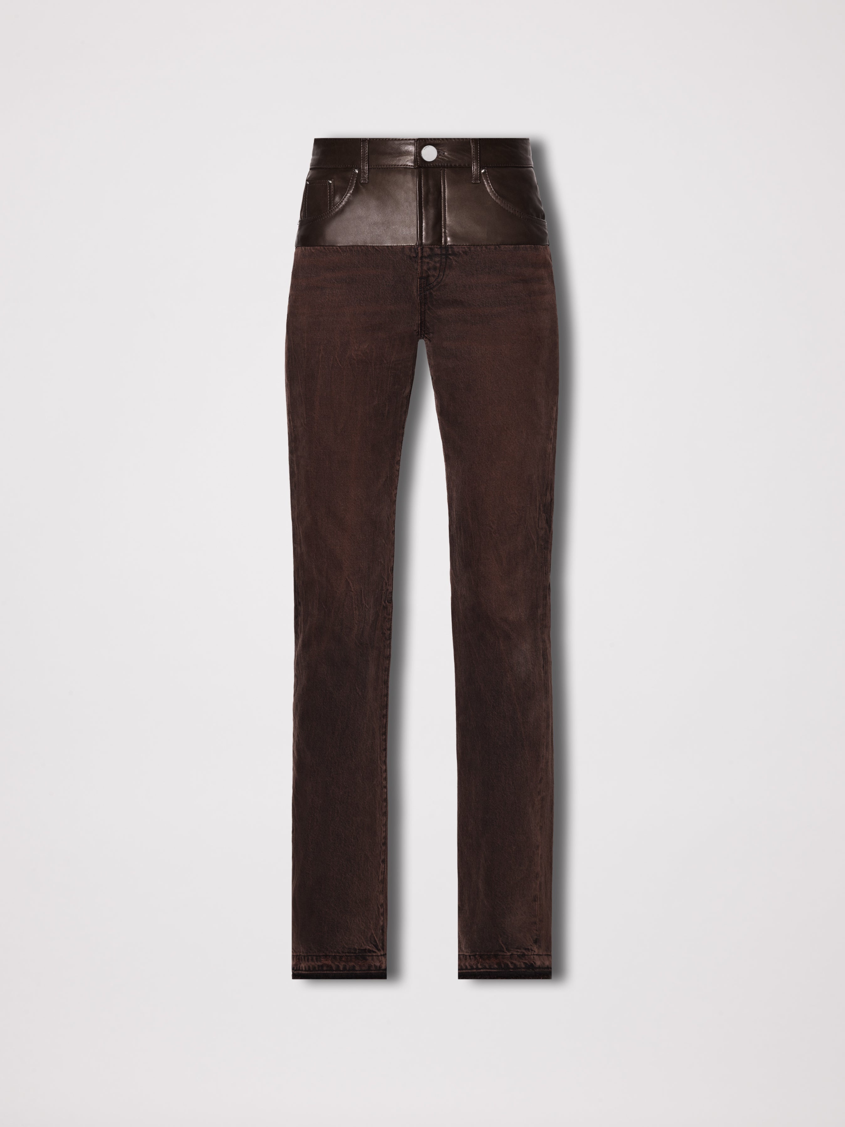 LEATHER HYBRID BOOTLEG JEAN - 1