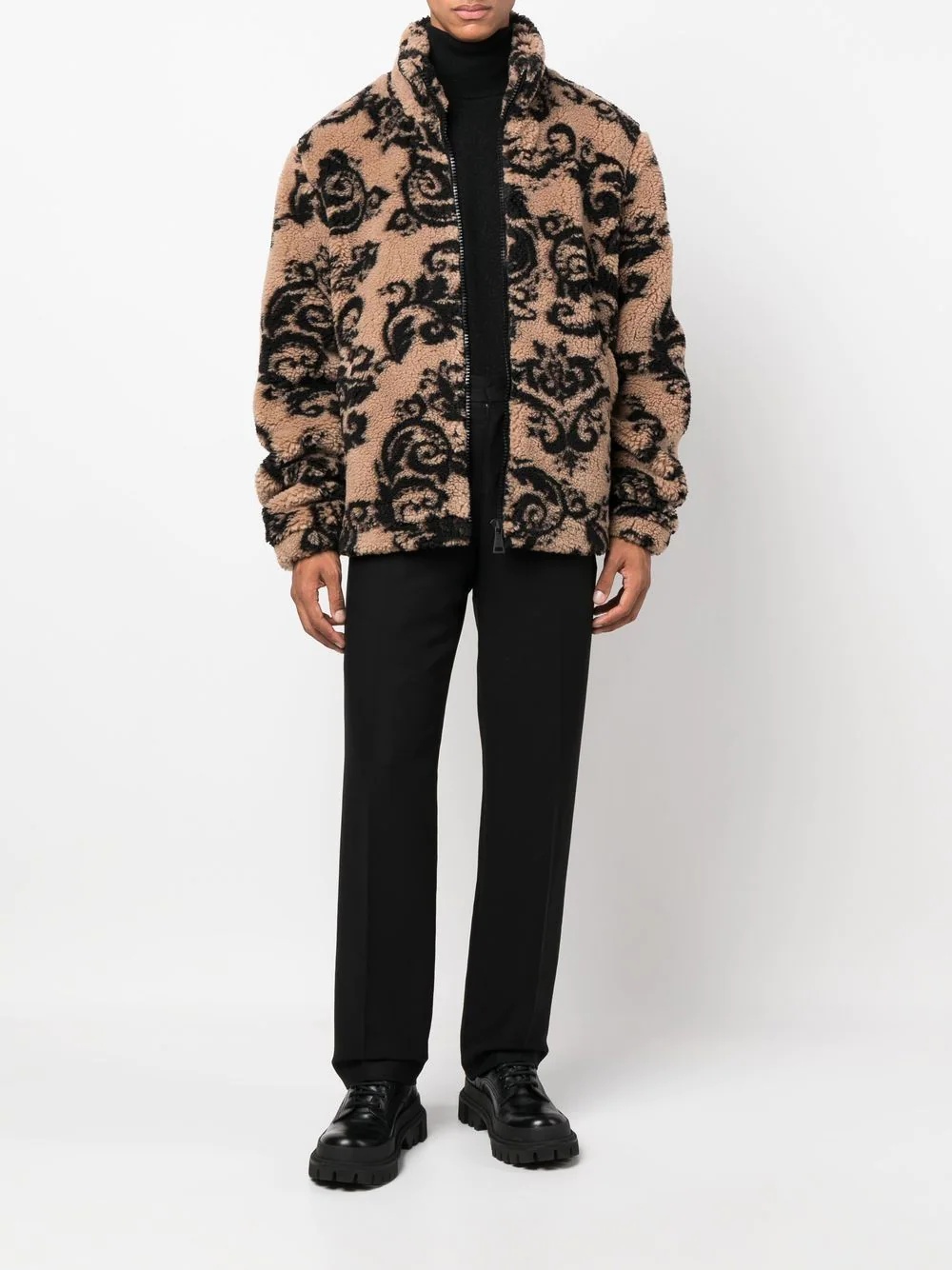 Barocco teddy-jacquard jacket - 2