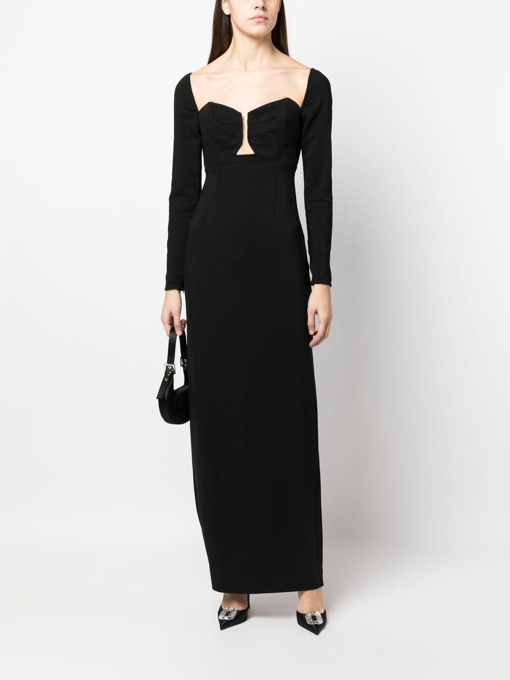 long-sleeved maxi dress - 2