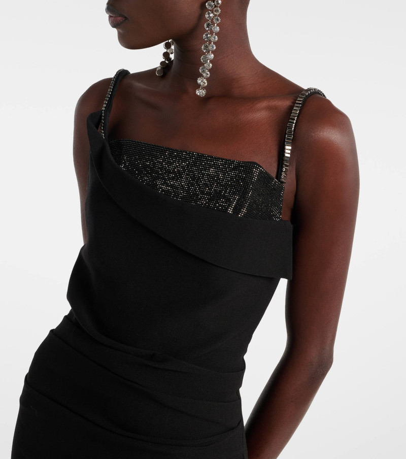 Crystal-embellished crêpe minidress 4