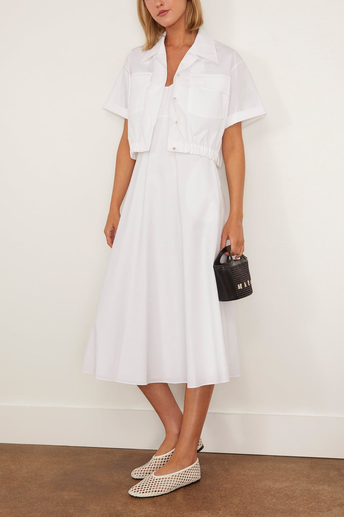 Poplin Power Blouse in Pure White - 4