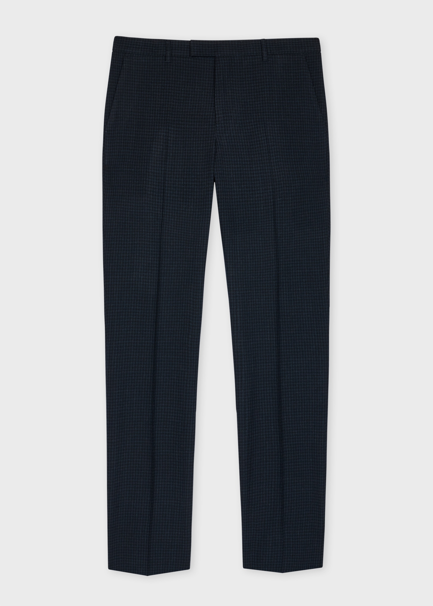 Slim-Fit Navy Gingham Check Stretch-Wool Trousers - 1