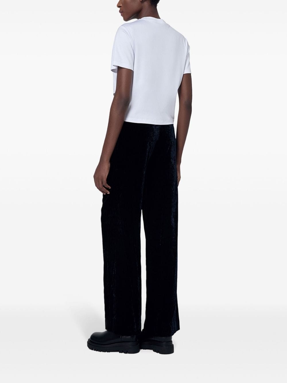 contrast-tape cotton T-shirt - 4