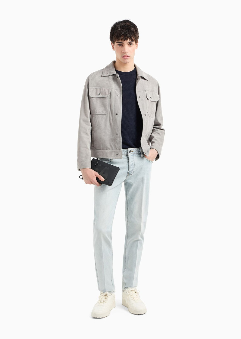 EMPORIO ARMANI J75 Slim-fit faded denim jeans outlook