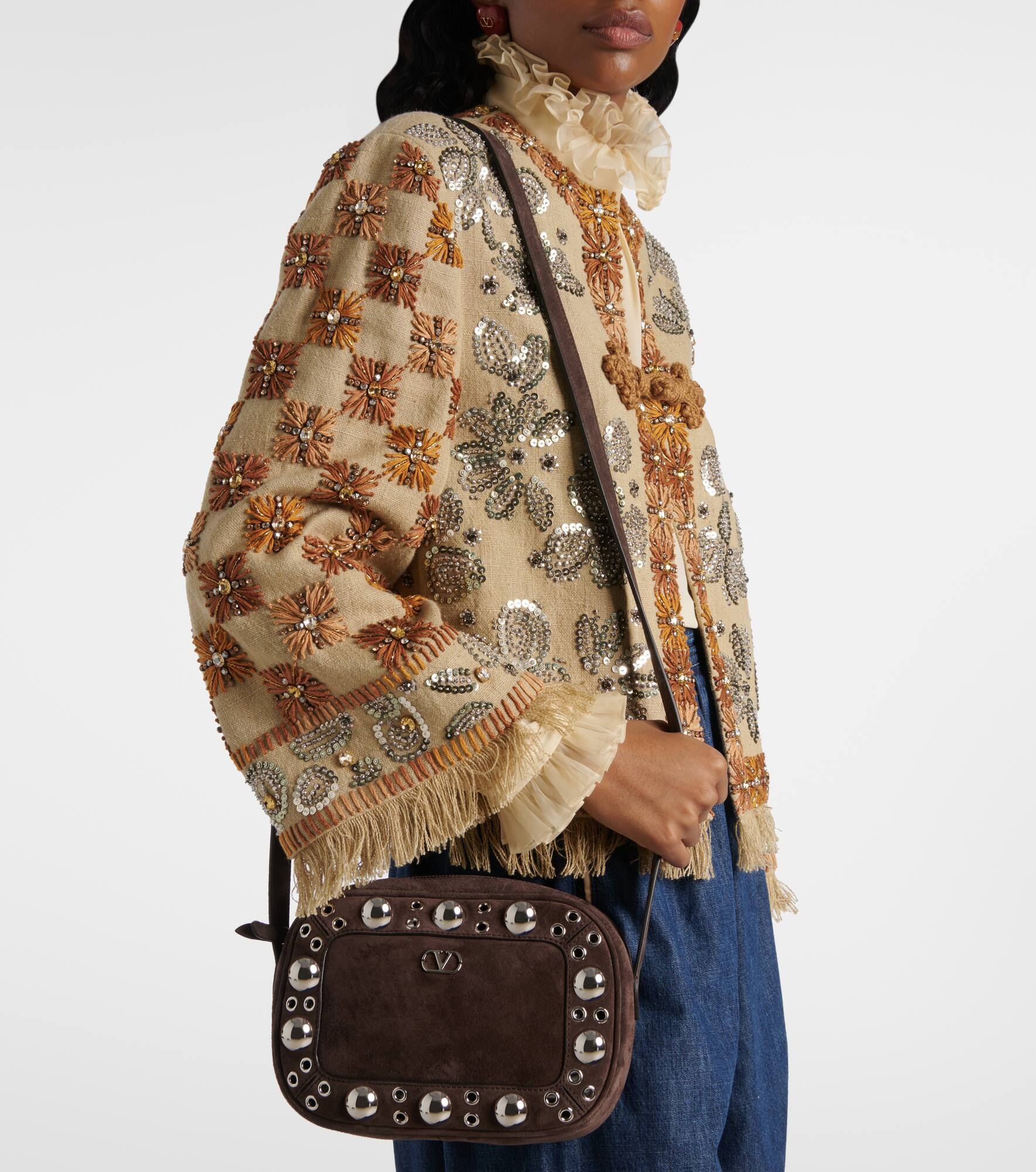 Nellcote Small suede crossbody bag - 7