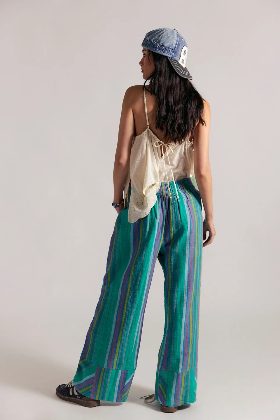 Day's End Linen Striped Pull-On Pants - 1