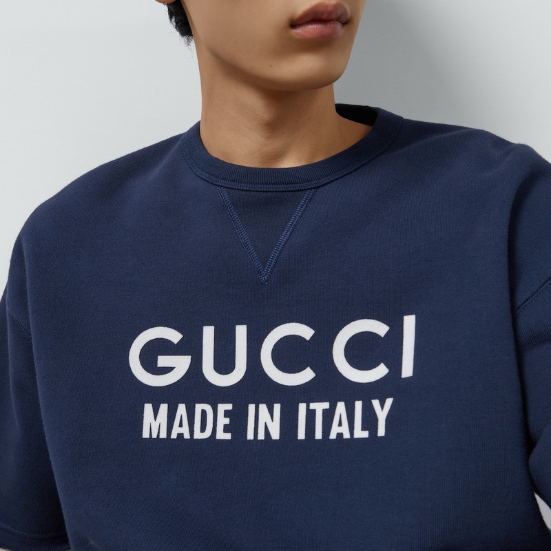 Cotton sweatshirt with Gucci print 3