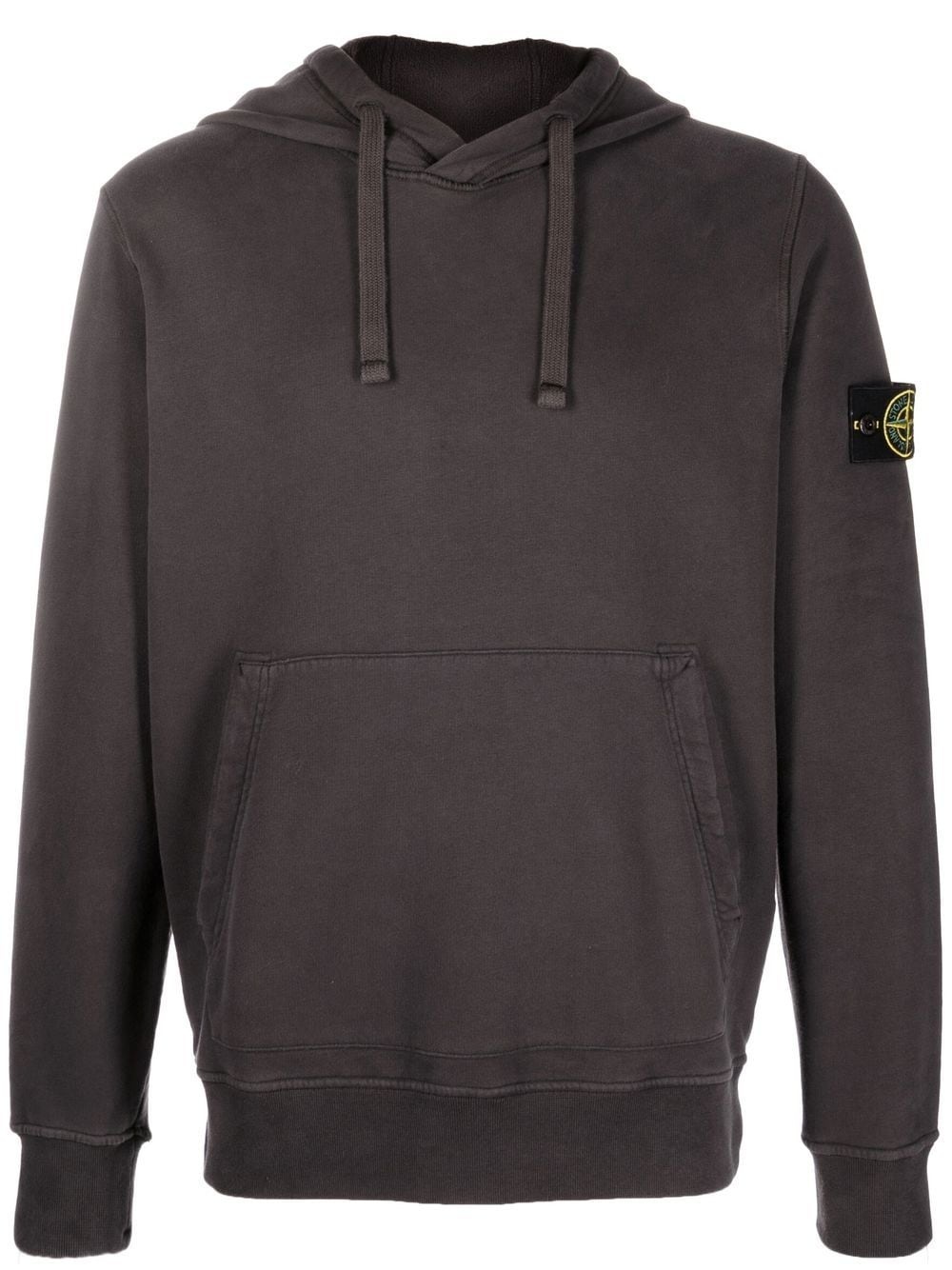 Compass-patch cotton hoodie - 1