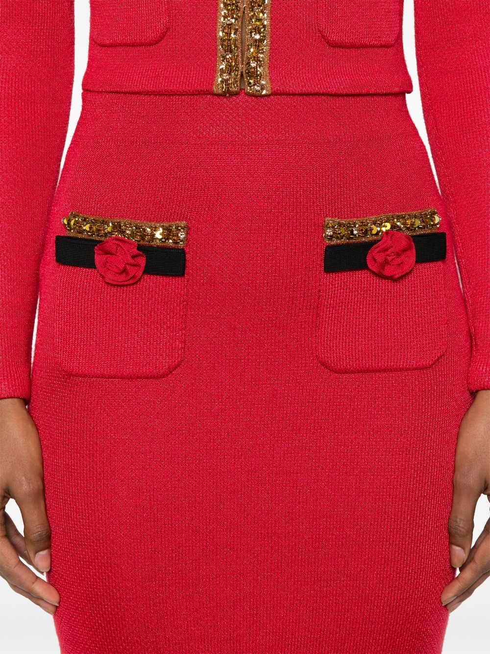 knitted corsage midi skirt - 5