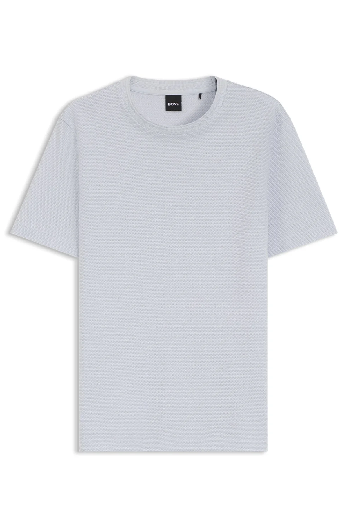 BUBBLE-JACQUARD STRUCTURE T-SHIRT IN A COTTON BLEND - 1